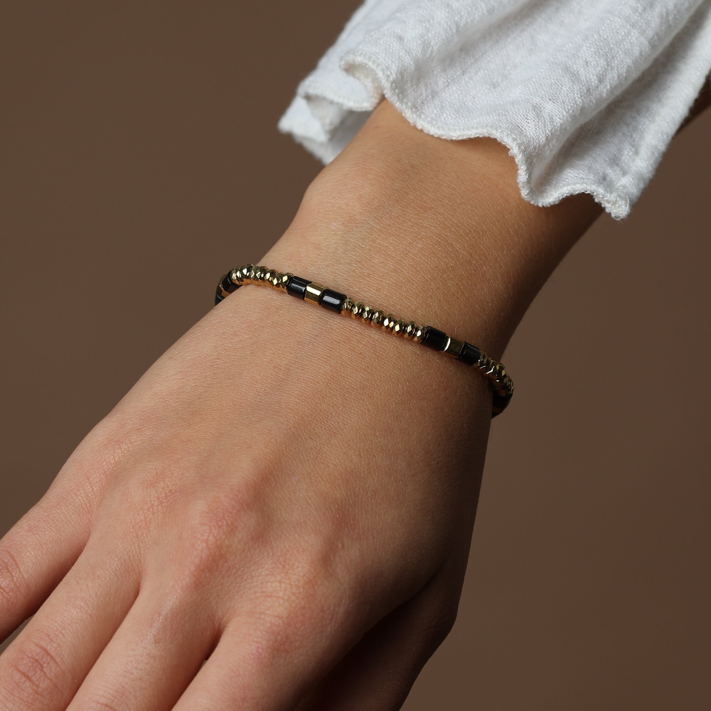 HEMATITE BRACELET - FEATURING BLACK ONYX