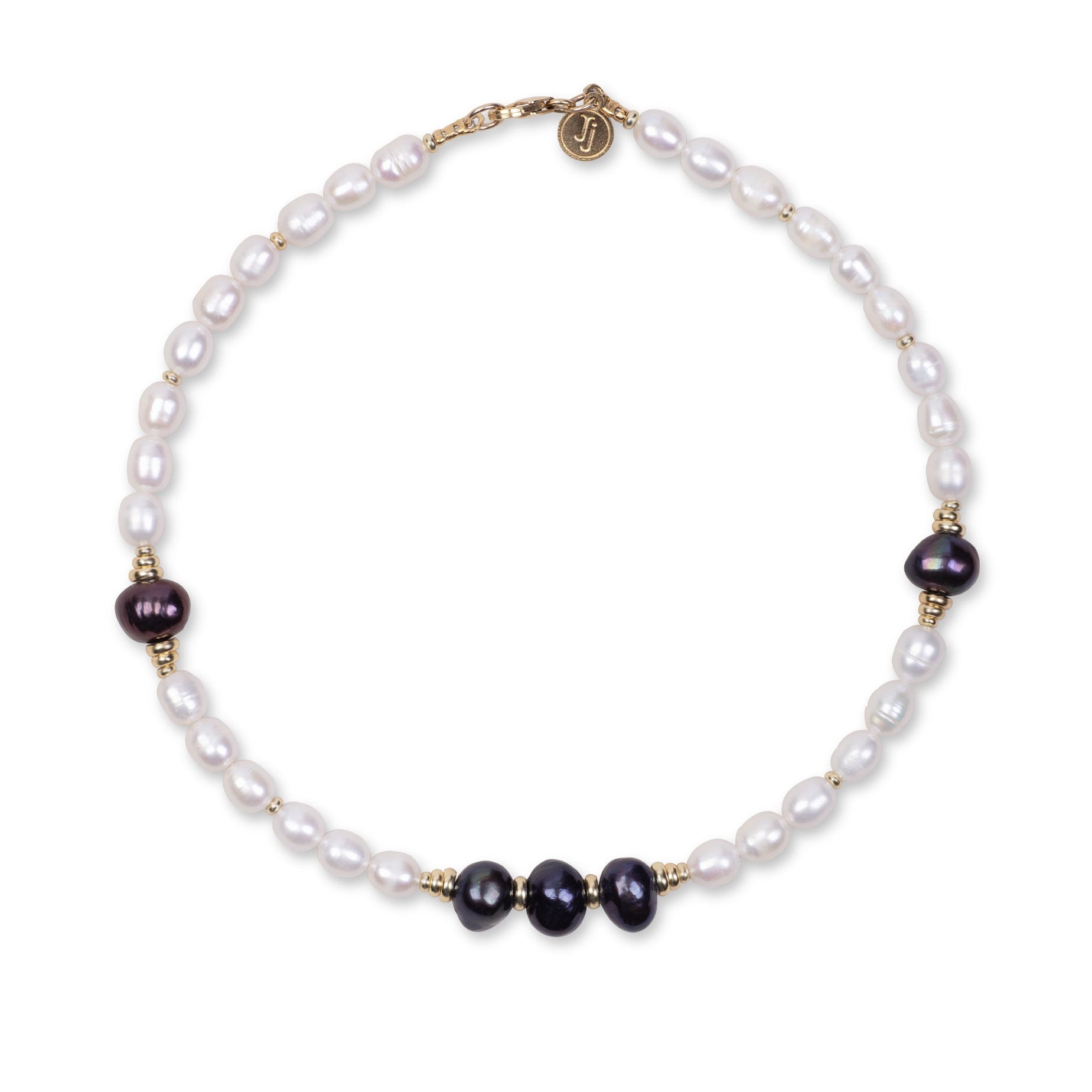 Gargantilla de perlas - Perlas blancas y negras