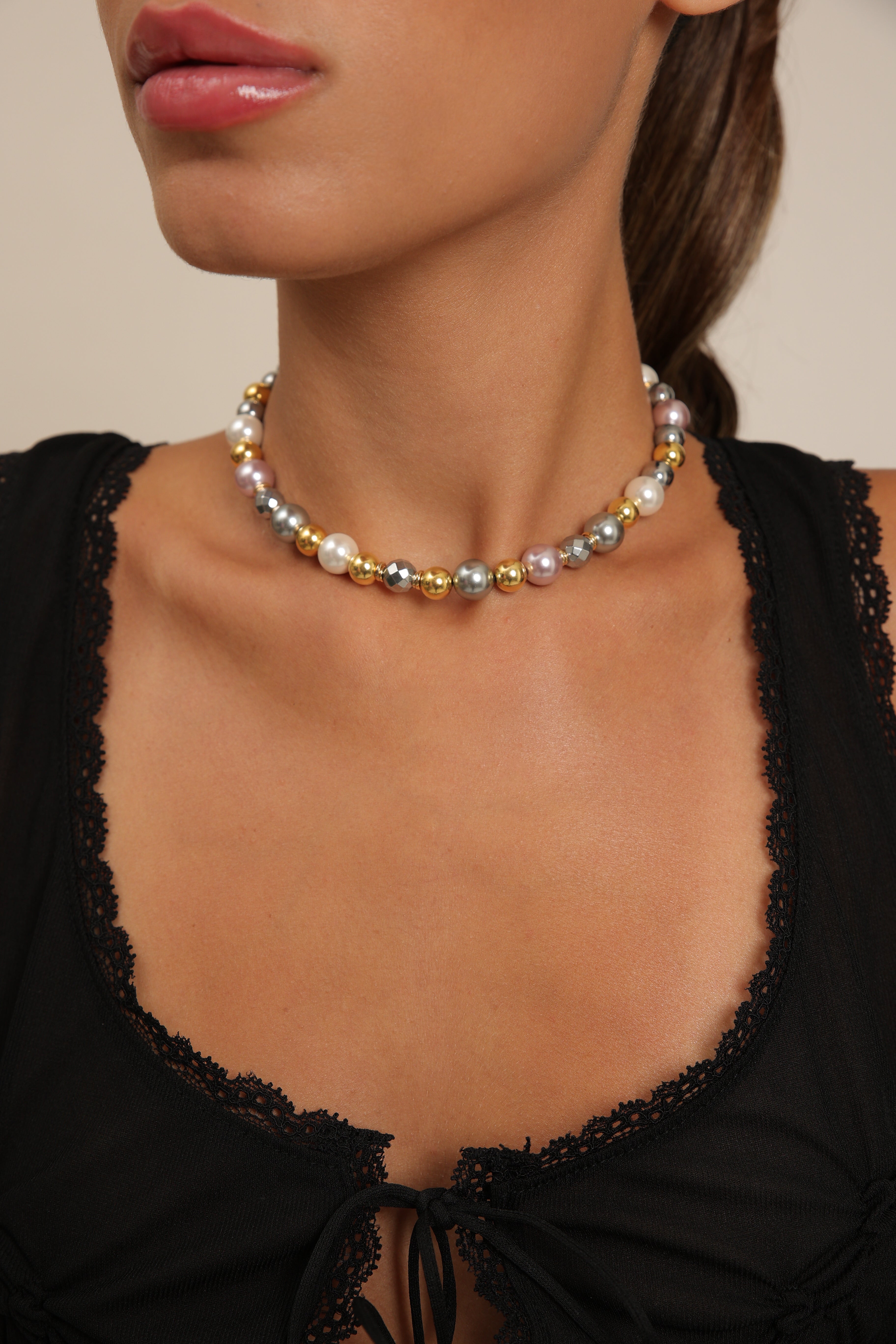 Majorica Pearl & Hematite
