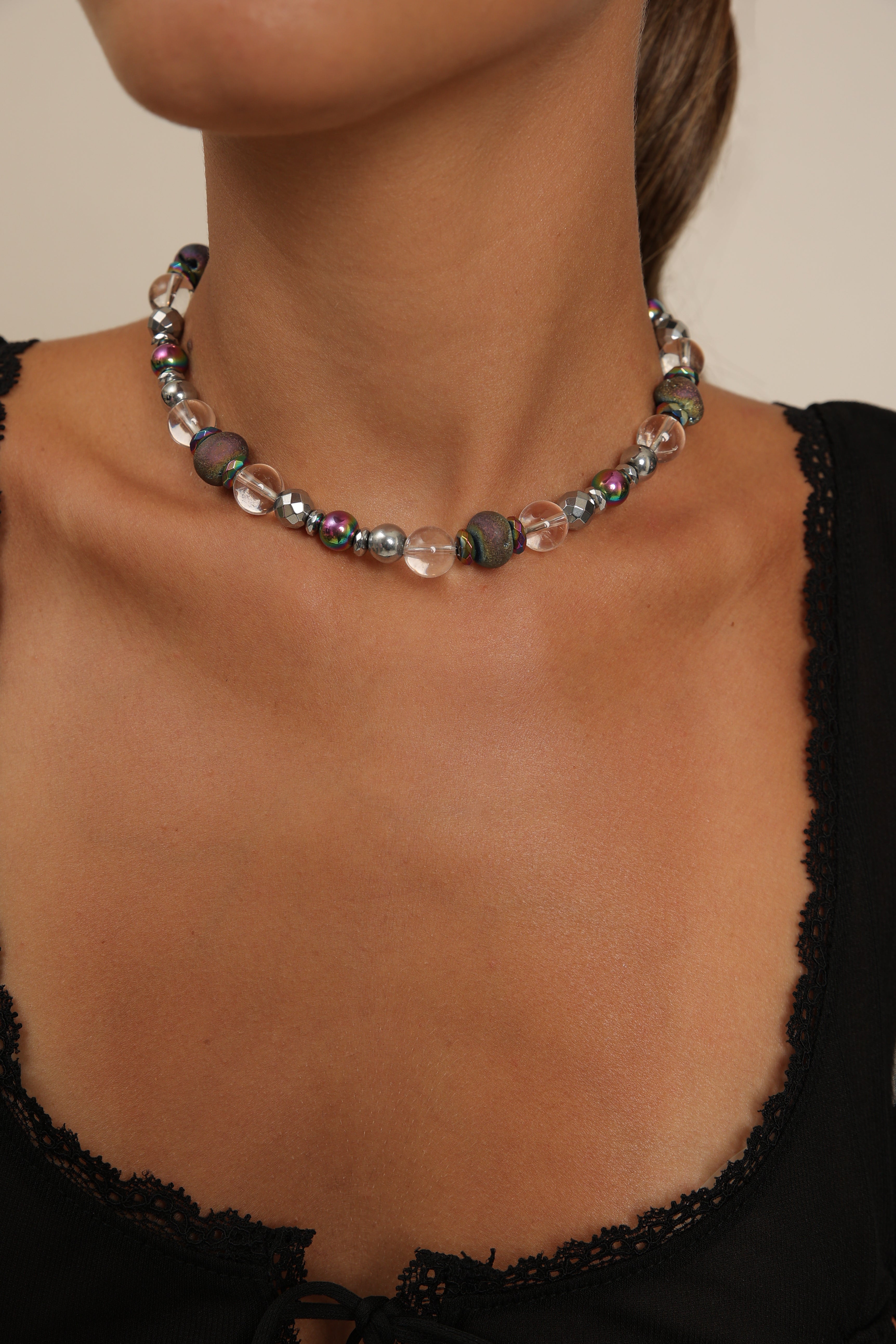 Agate and Quartz Choker