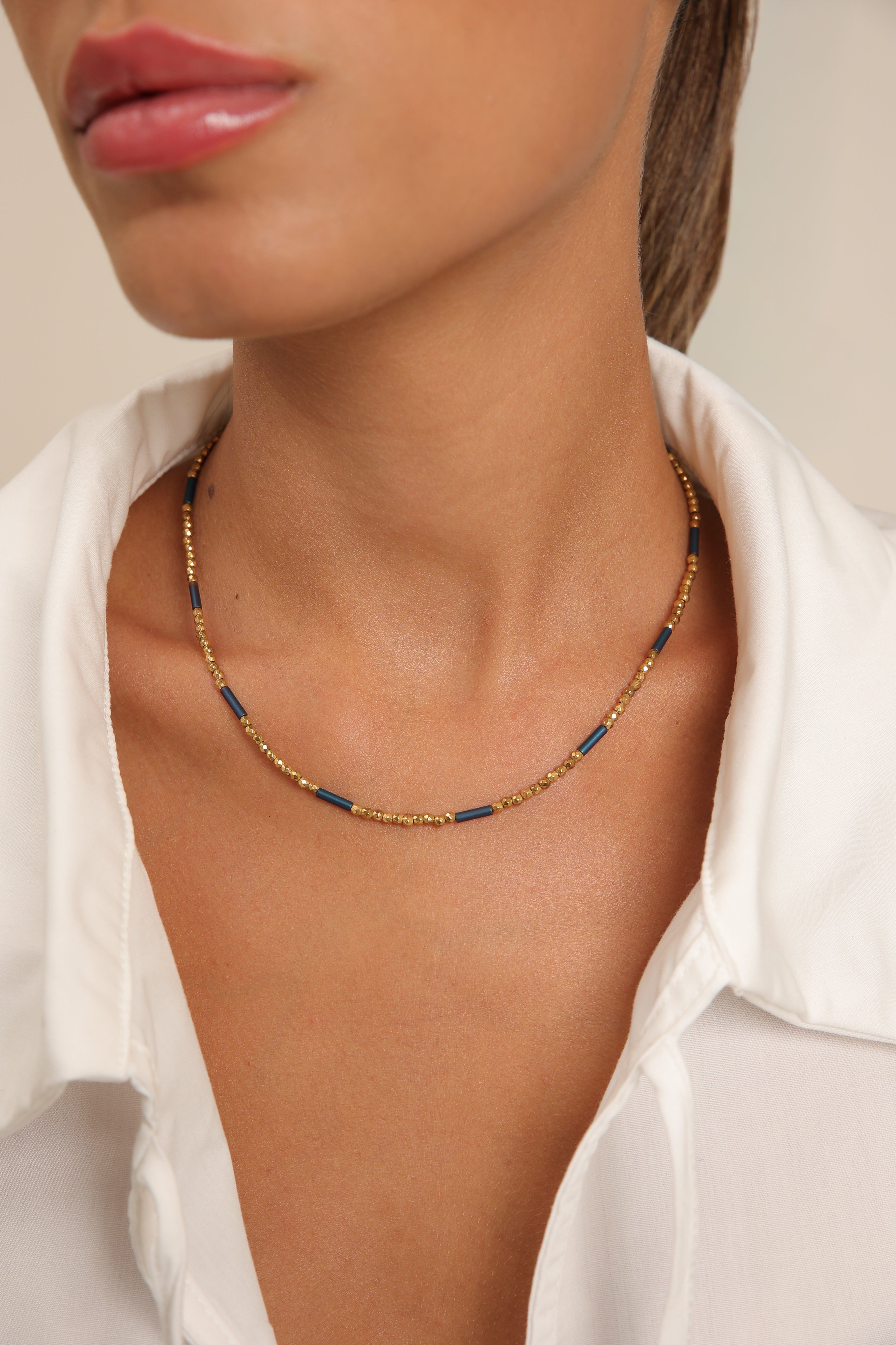 Hematite Necklace - Trio with Heart Pendant