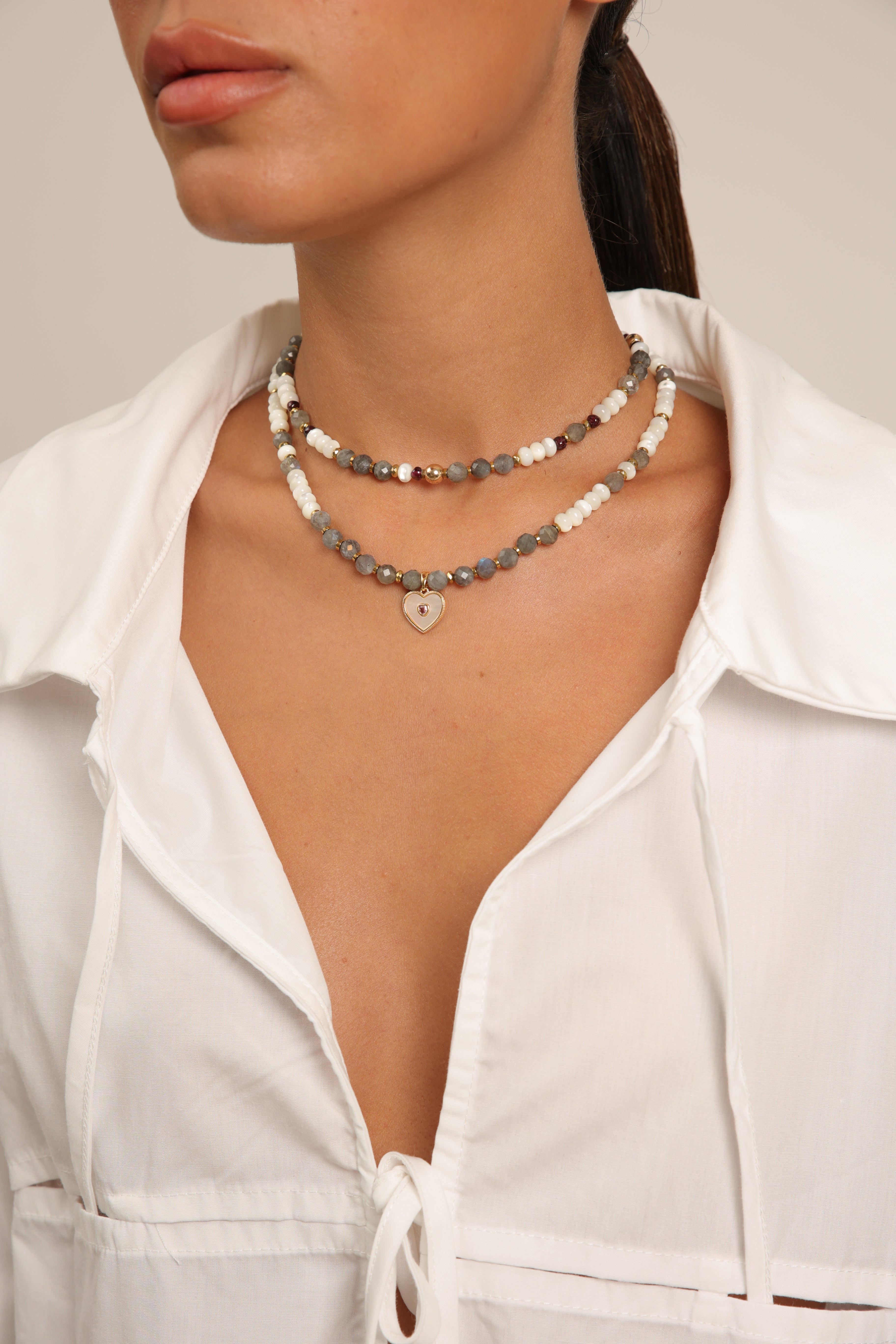 Labradorite and Mother of Pearl Necklace