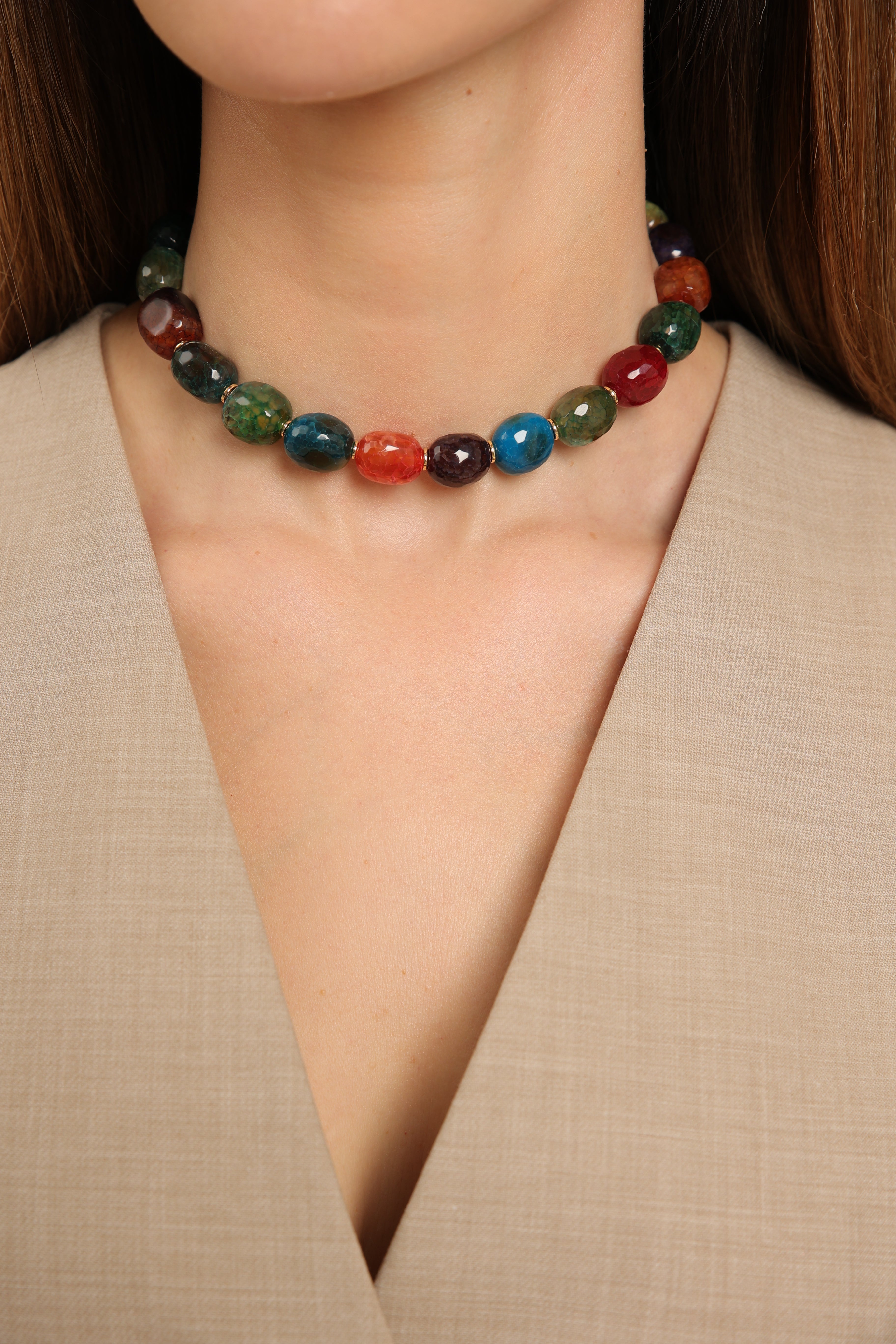 Rainbow Agate Choker