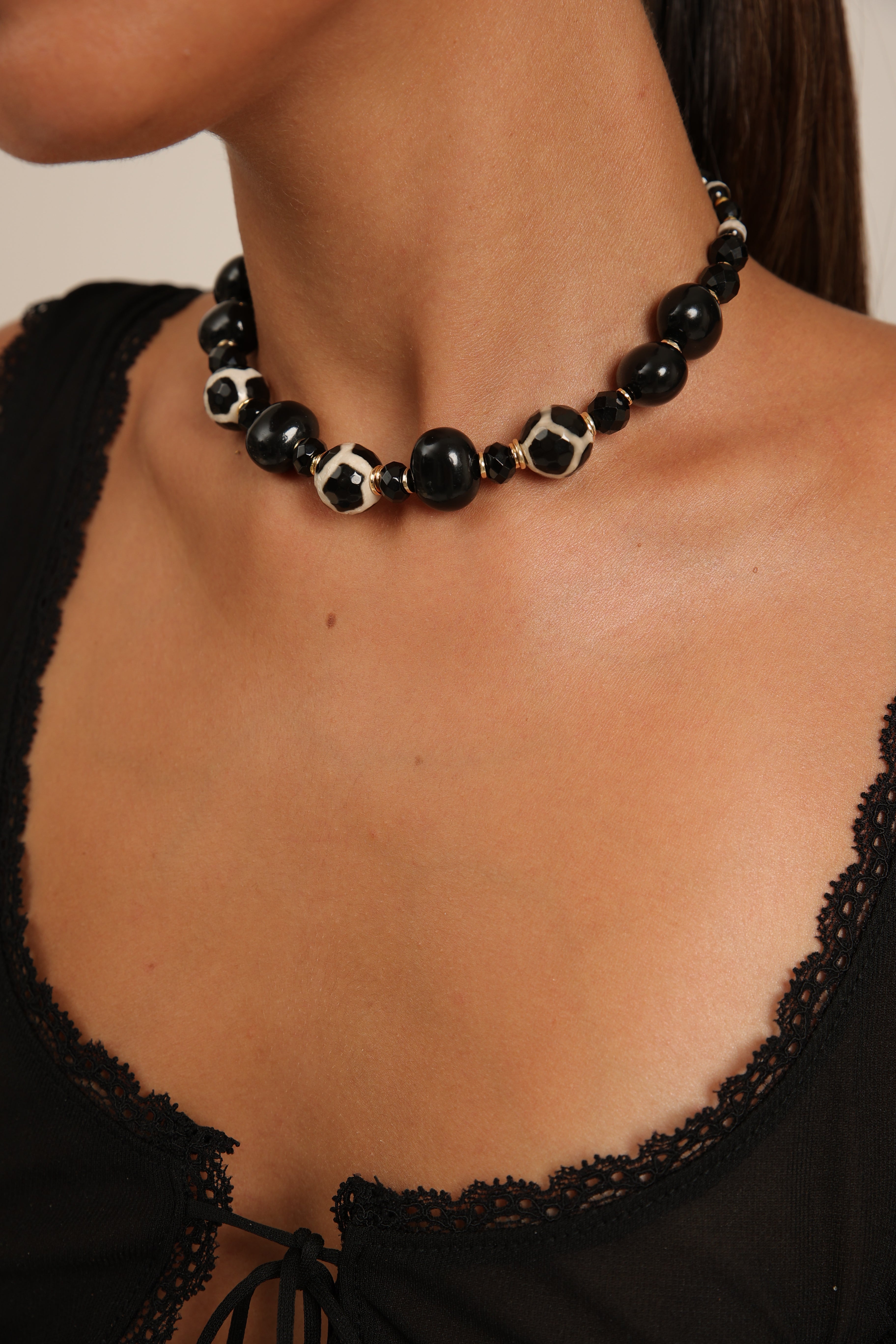 Agate, Majorca & Spinel Choker