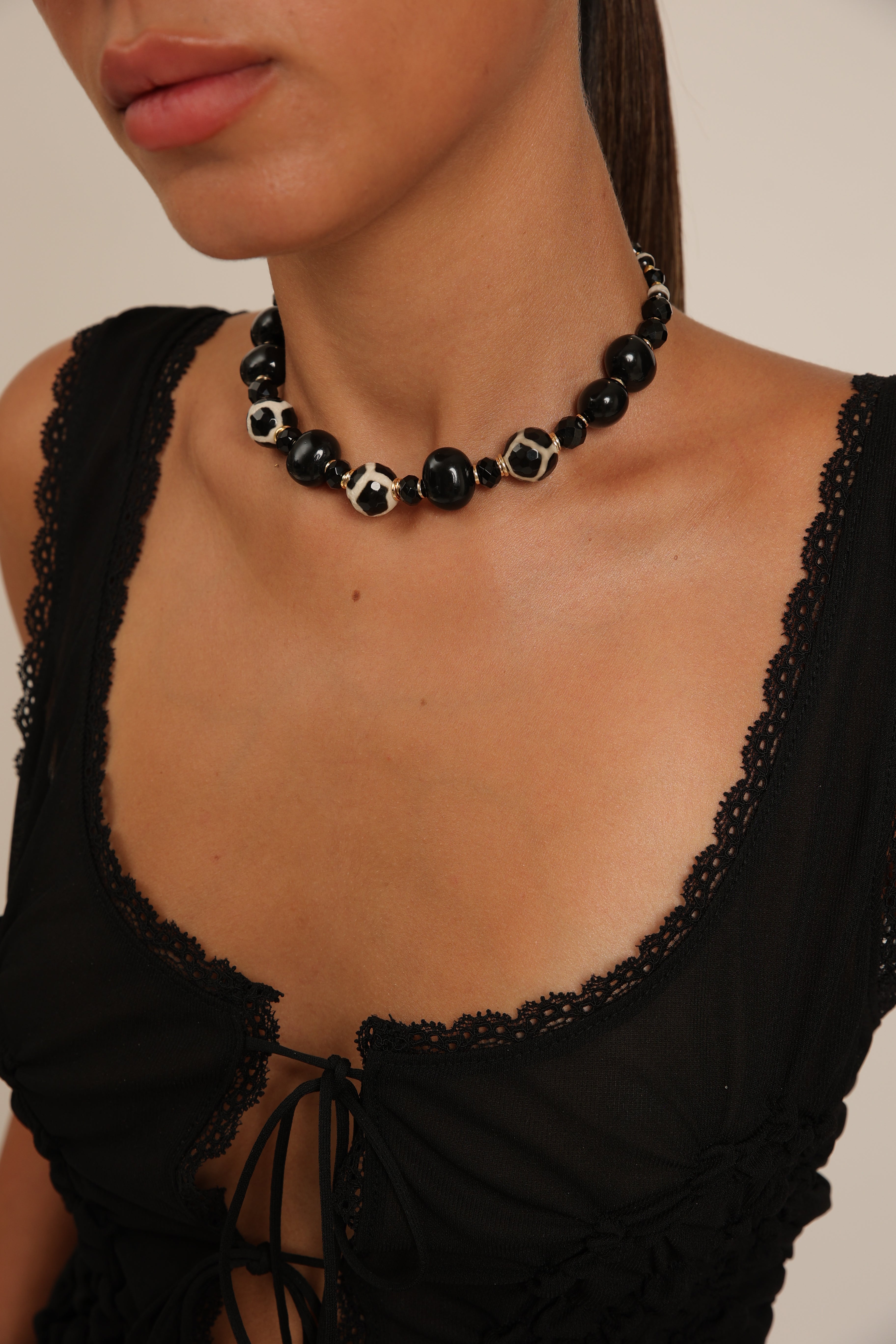 Agate, Majorca & Spinel Choker