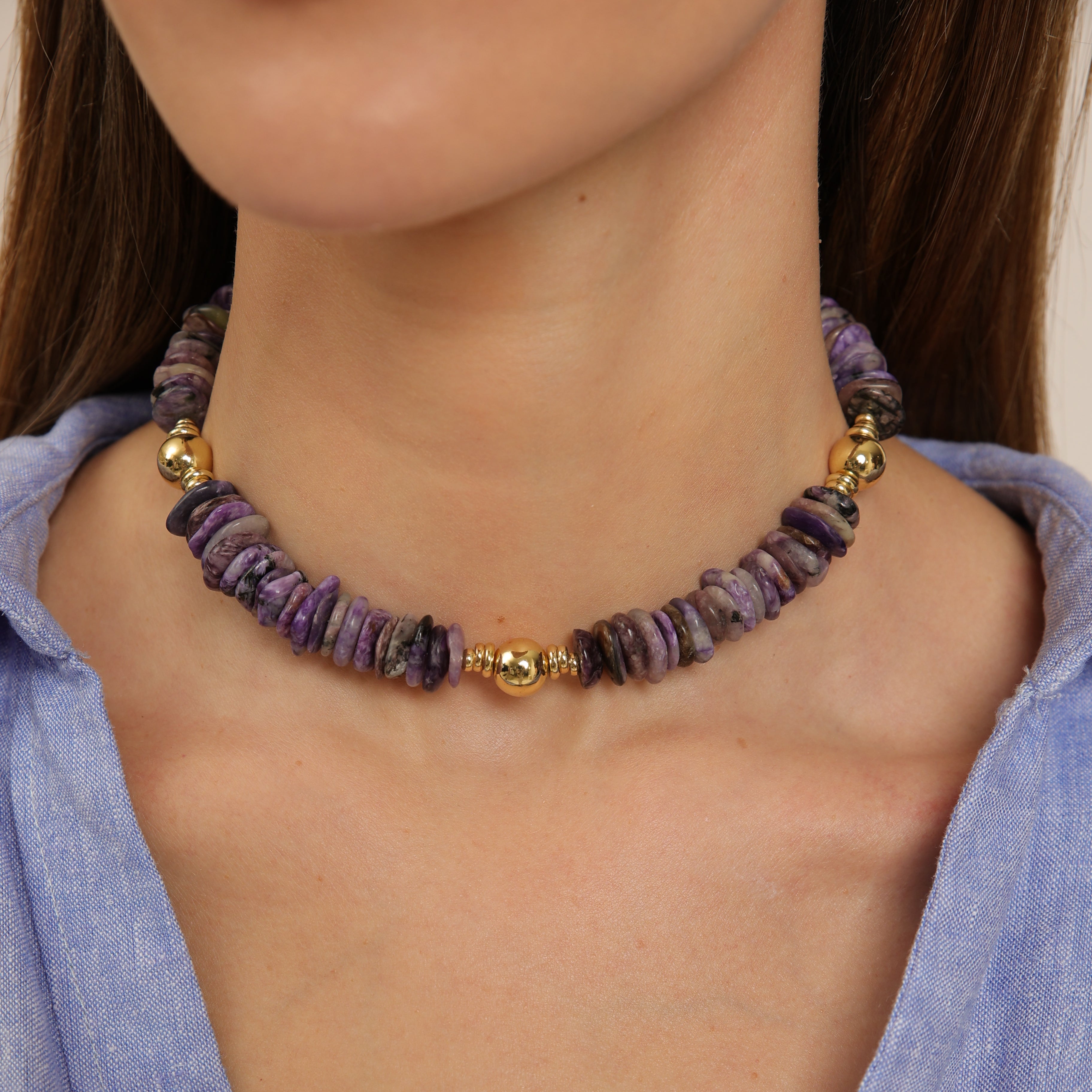 Gargantilla de lepidolita