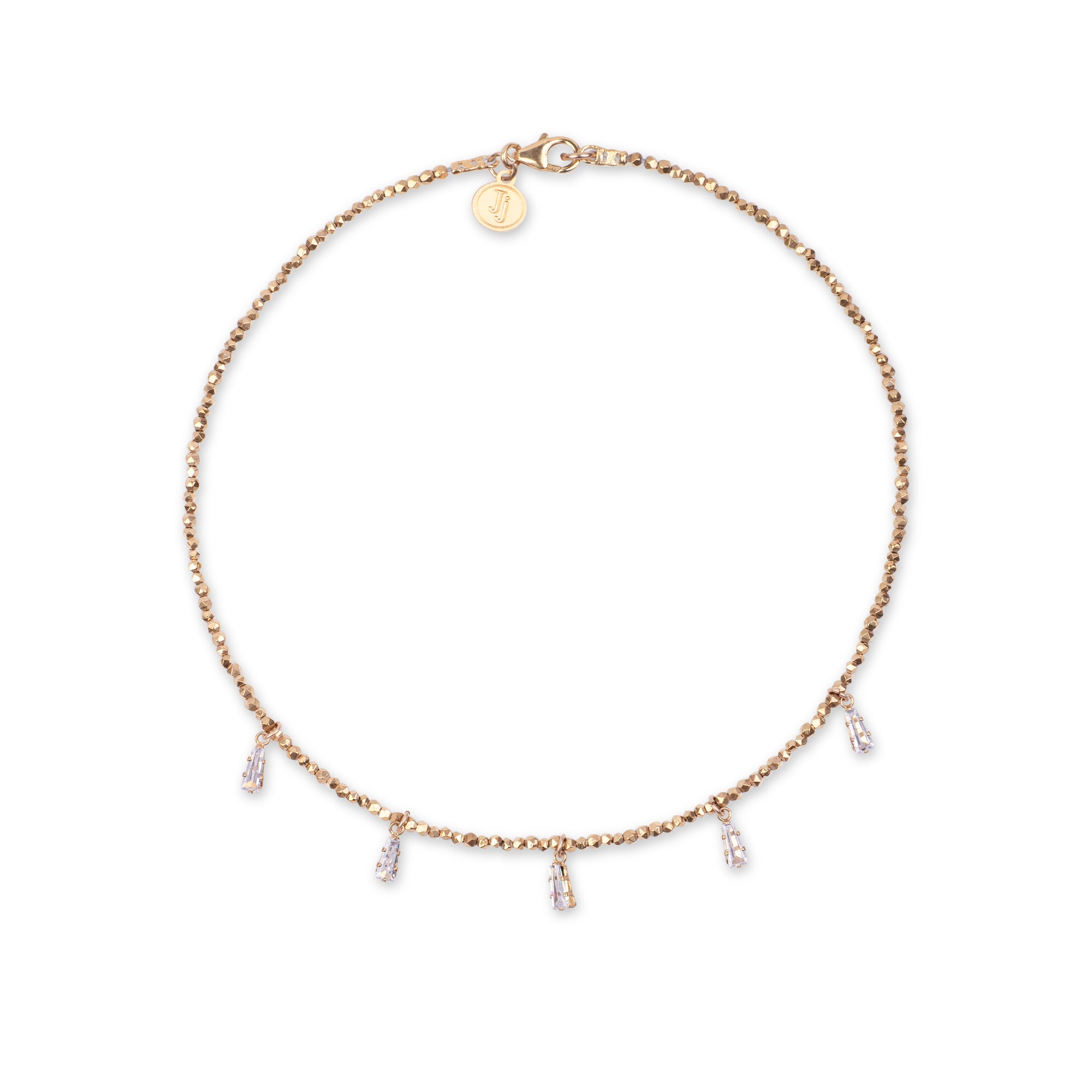 Hematite Choker with Crystal Pendants
