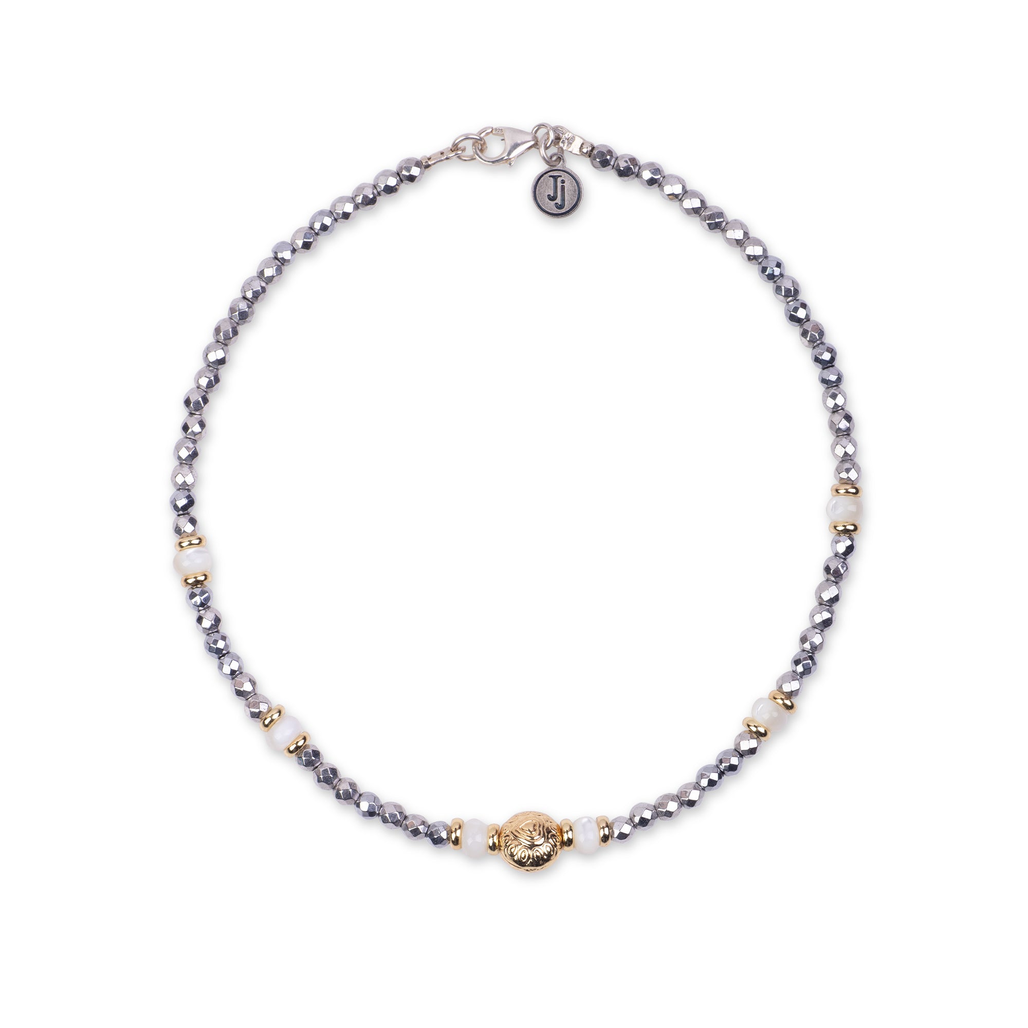 Hematite Choker with Mother of Pearl