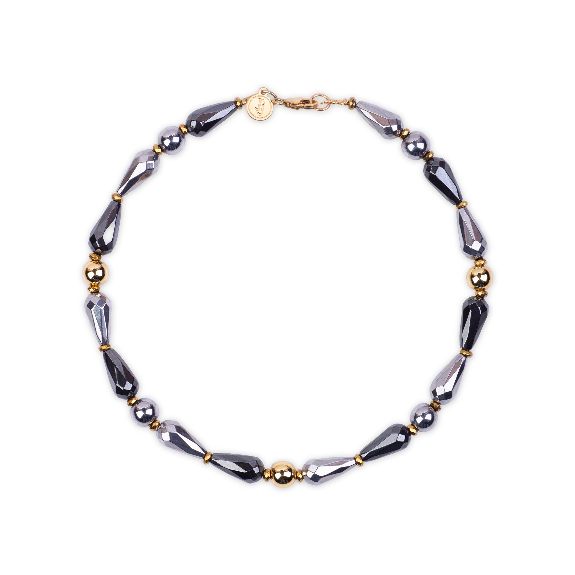 Hematite Choker with Faceted Shapes