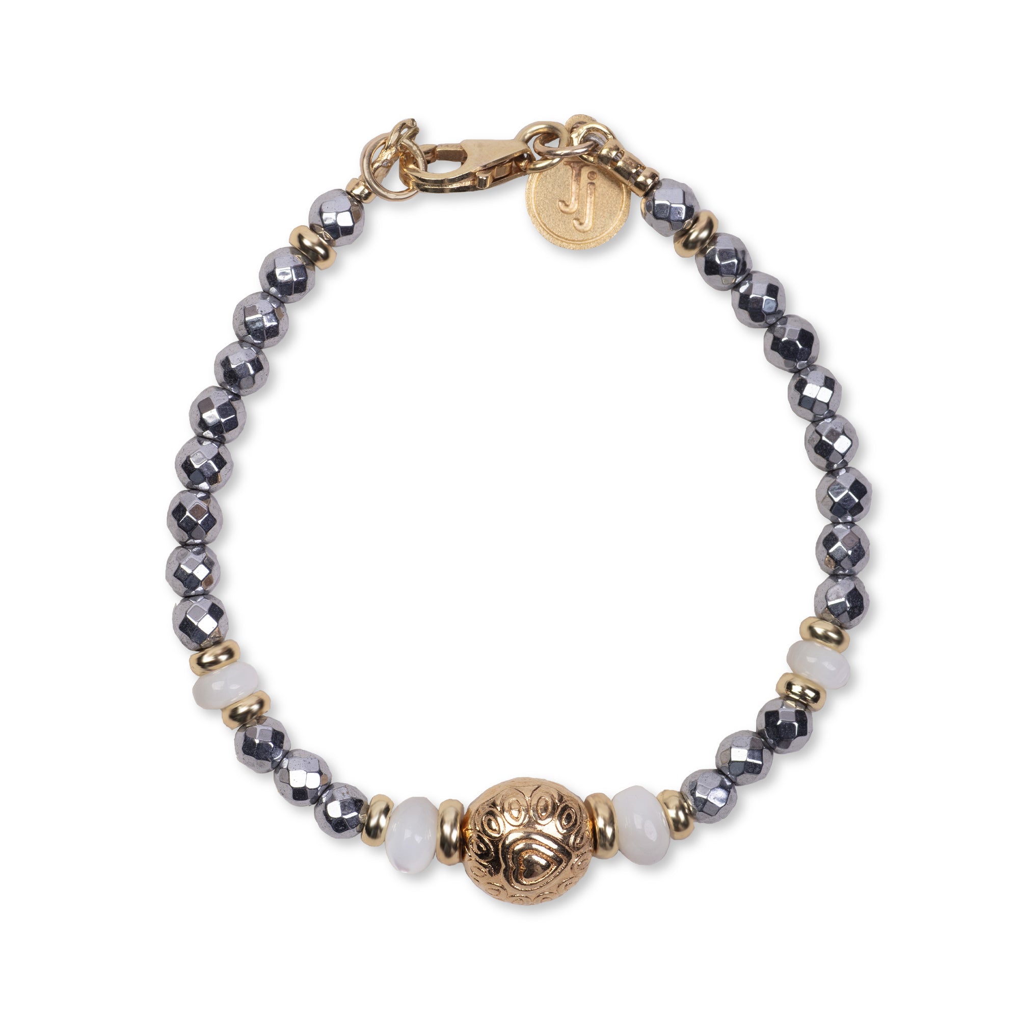 HEMATITE BRACELET - FEATURING GOLD FILLED SPHERE