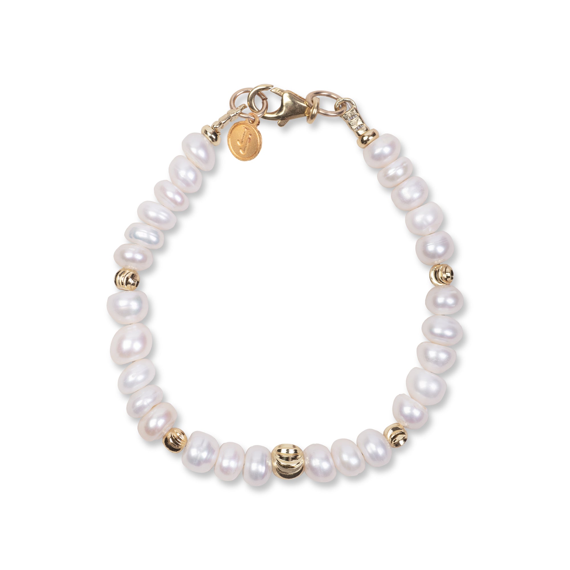 PEARL BRACELET - FEATURING GOLD FILLED SPHERES