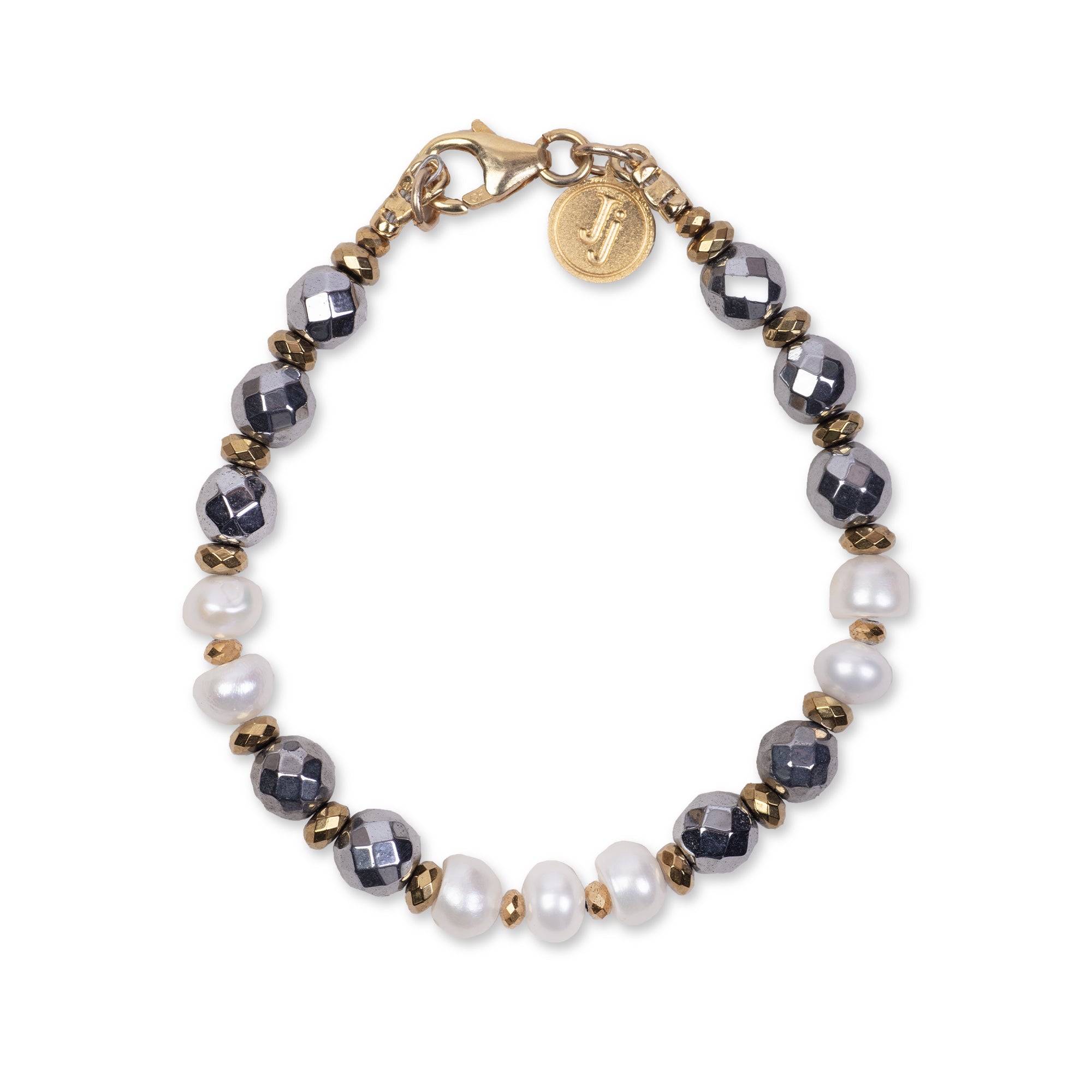HEMATITE BRACELET - FEATURING PEARLS