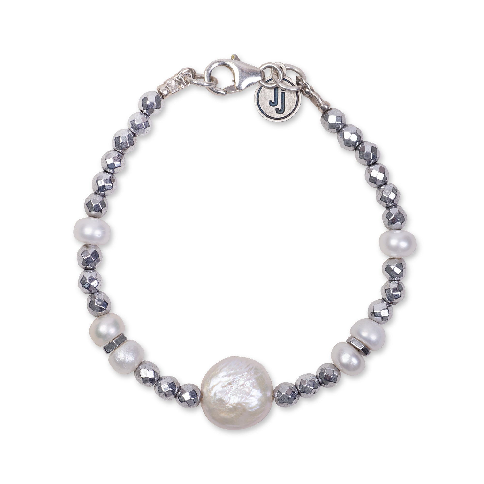 HEMATITE BRACELET - FEATURING PEARLS