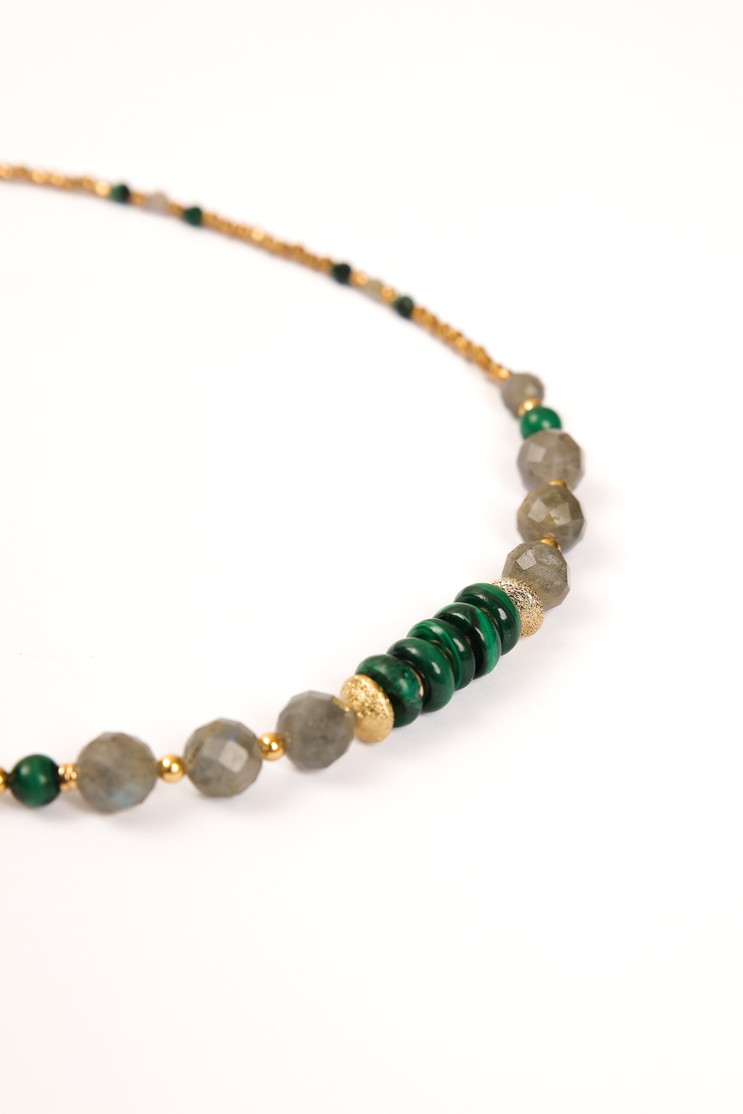 Labradorite and Malachite Choker