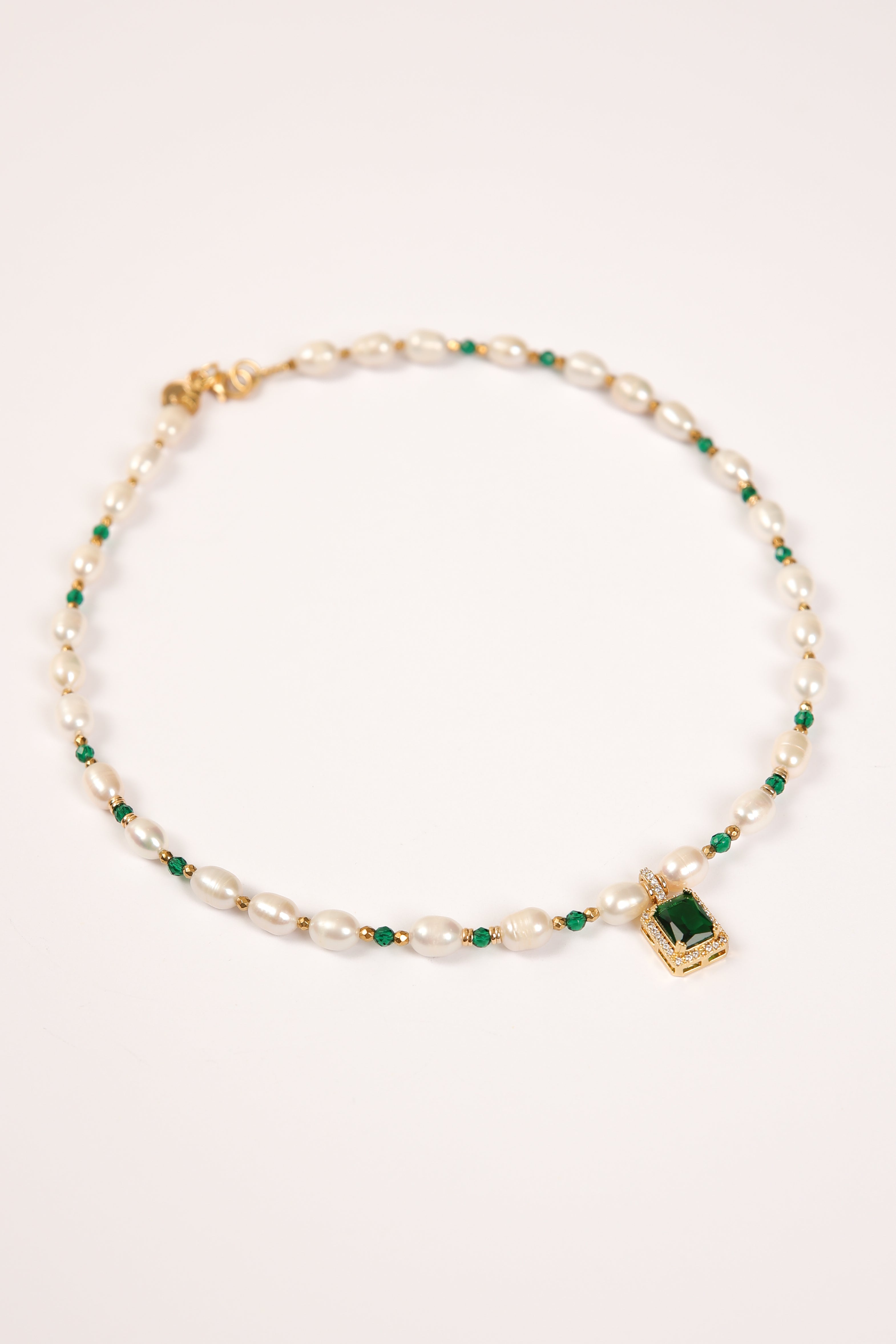 Pearl Necklace - Jade & Hematite