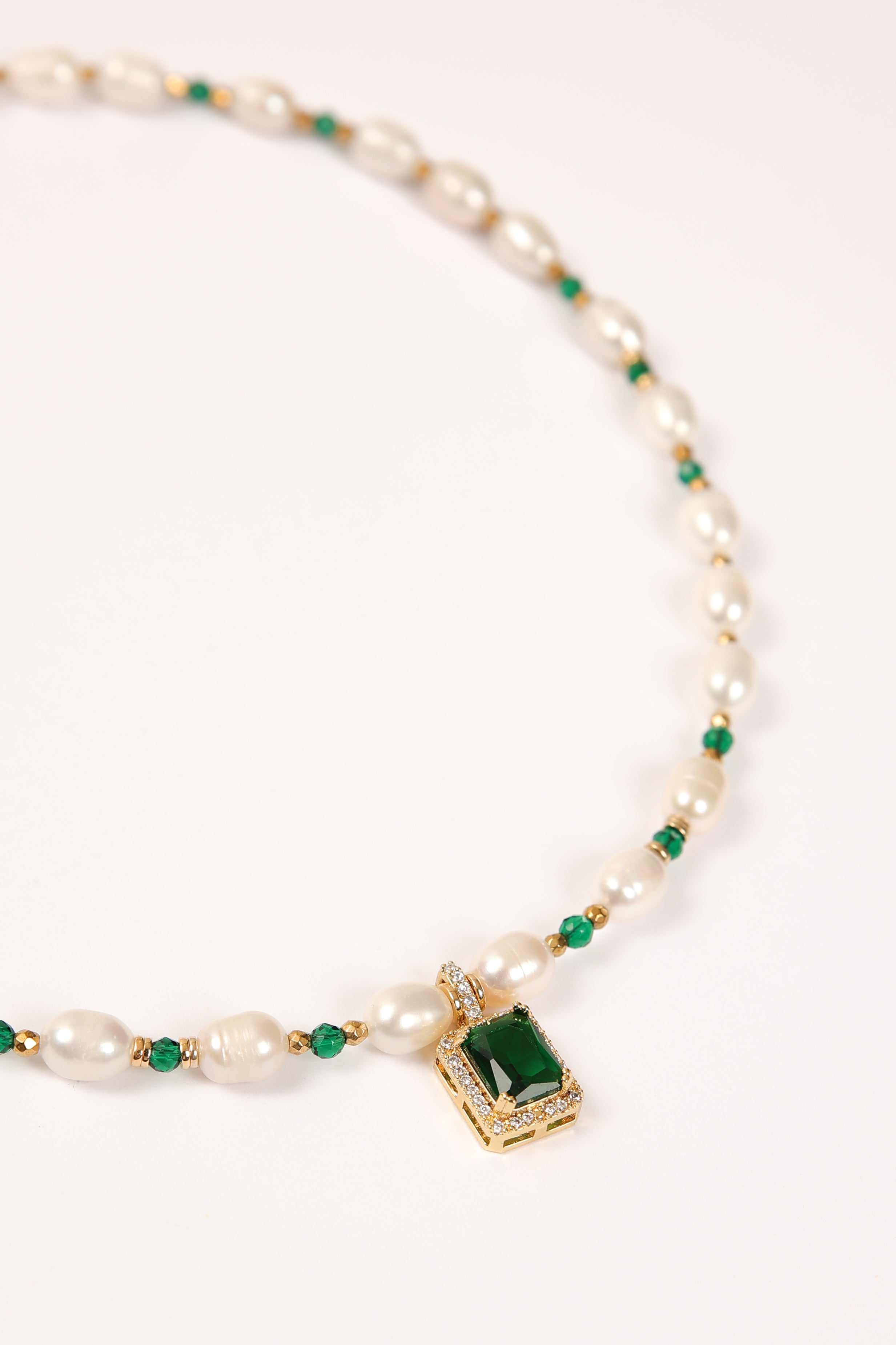 Pearl Necklace - Jade & Hematite