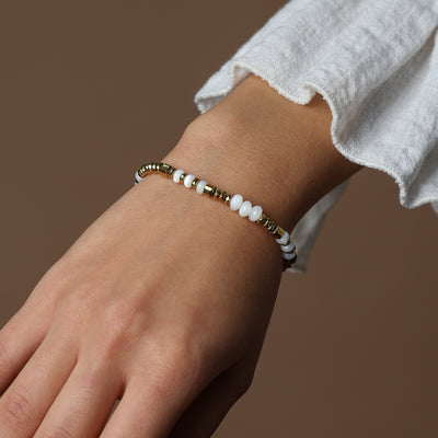 HEMATITE BRACELET - FEATURING MOTHER OF PEARL
