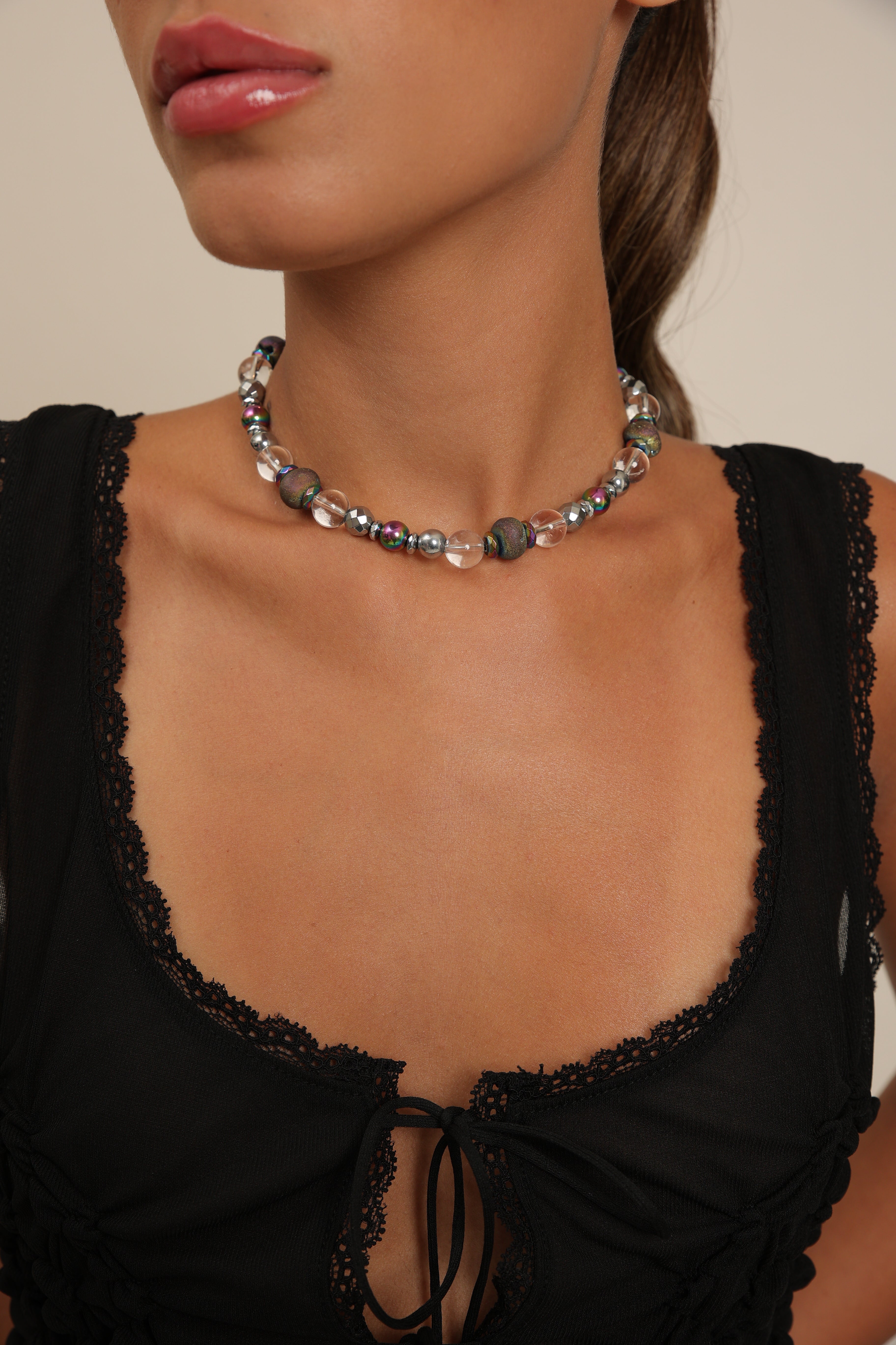 Agate and Quartz Choker