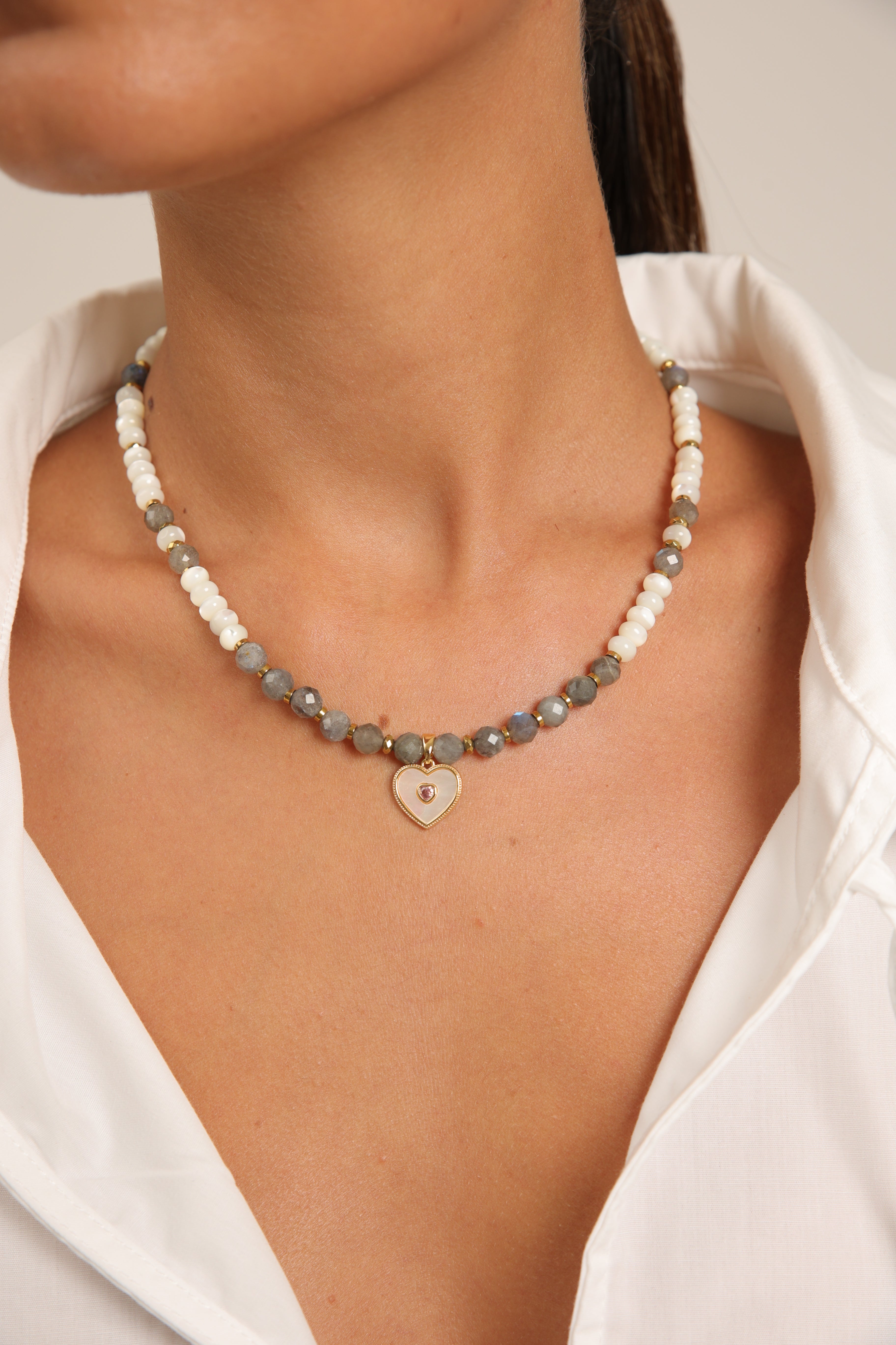 Labradorite and Mother of Pearl Necklace