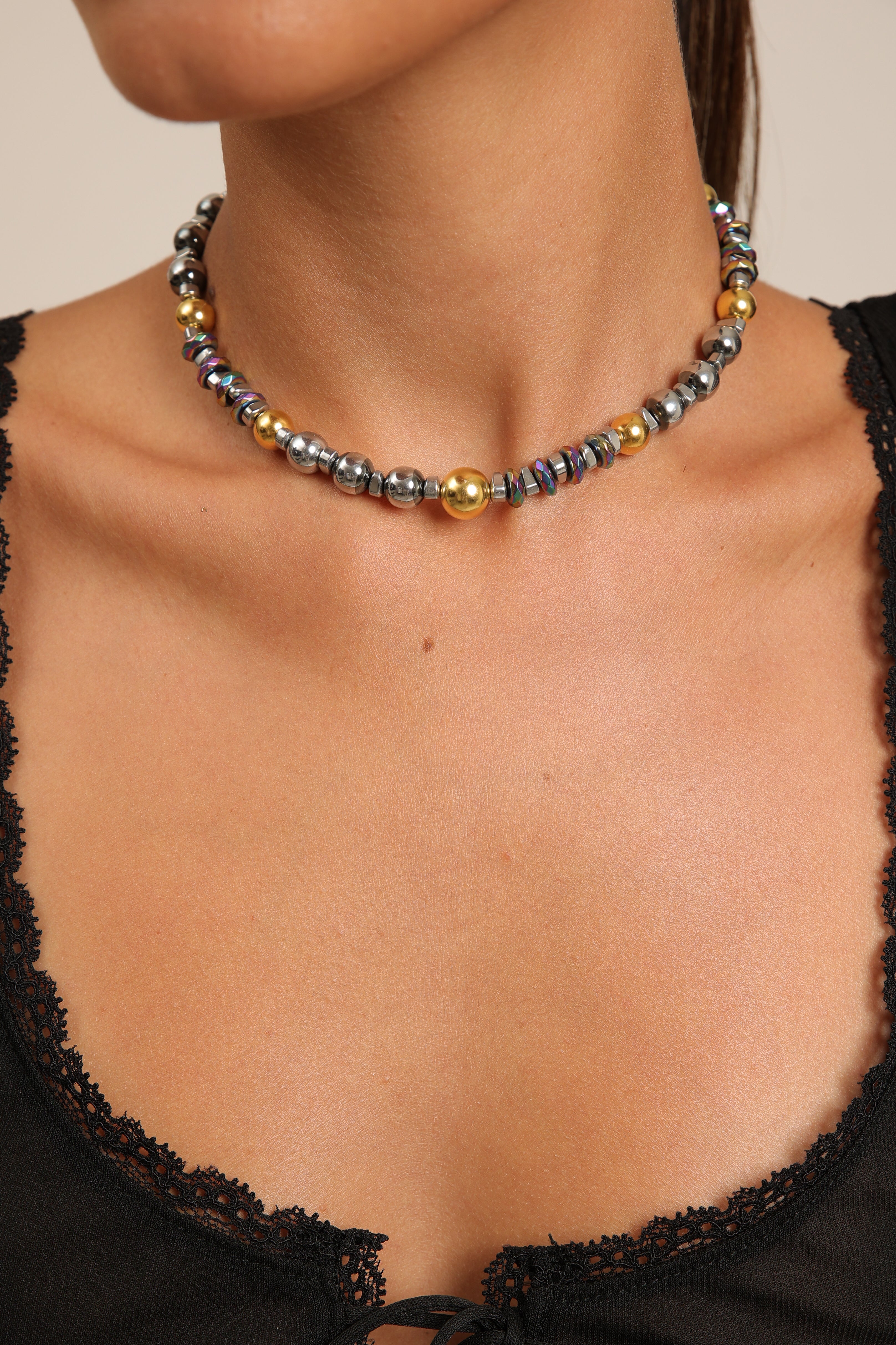 Hematite Choker with Diverse Shapes