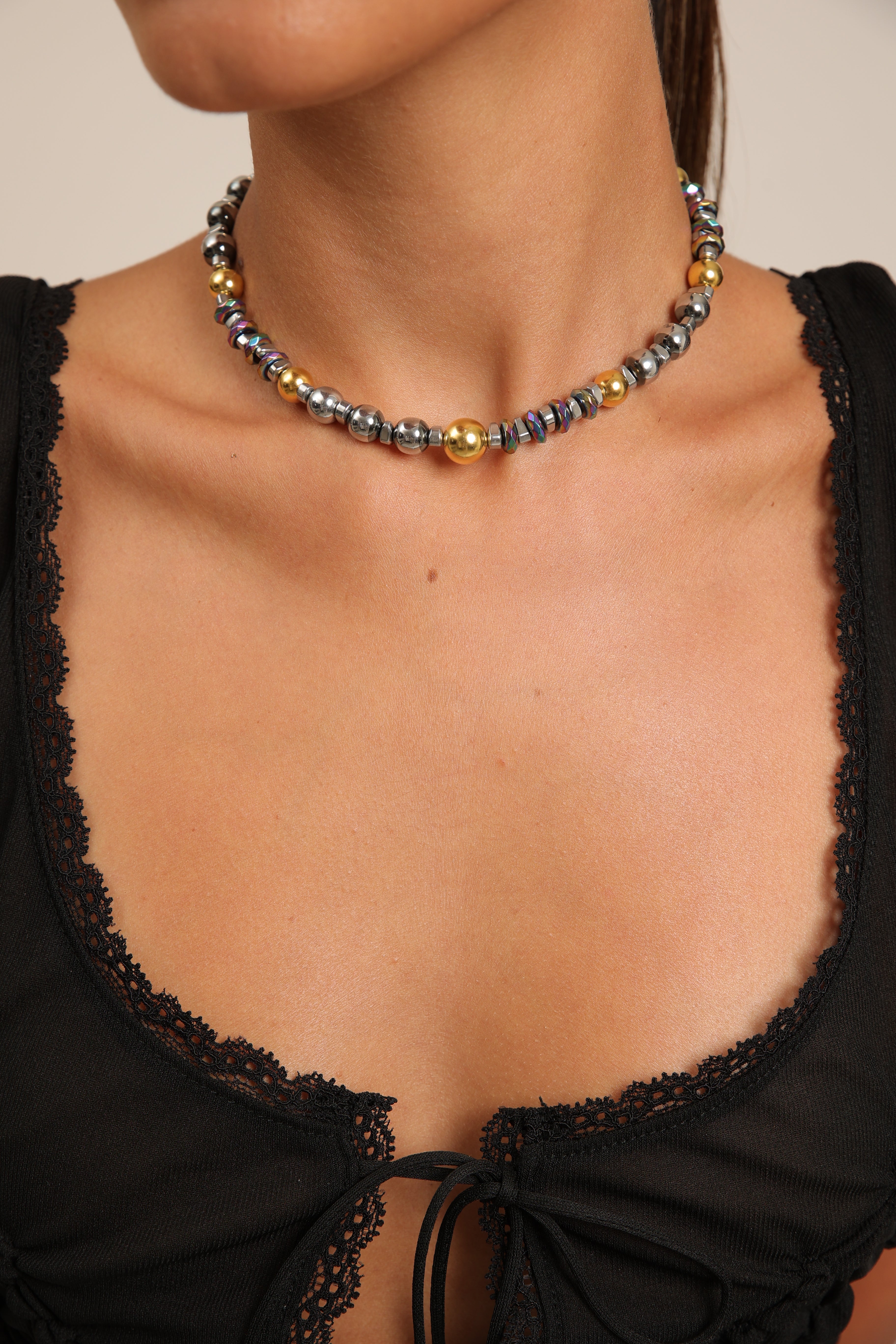 Hematite Choker with Diverse Shapes