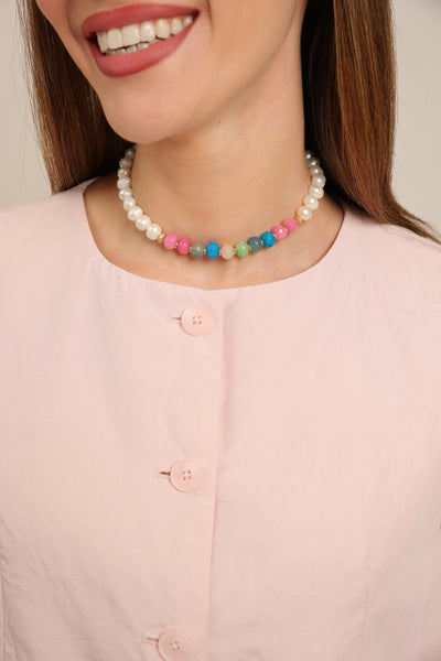 Pearl Choker with Jade