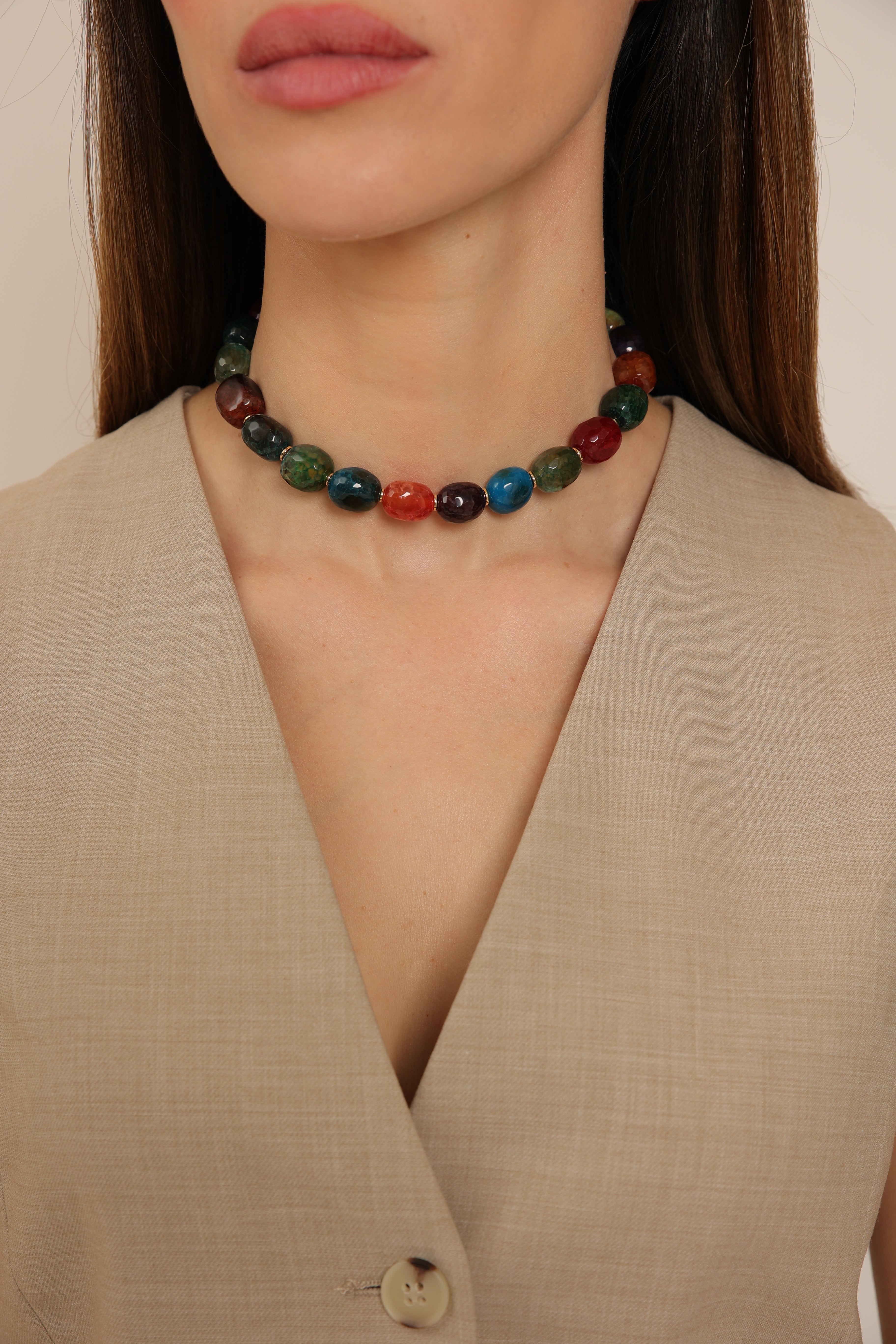 Rainbow Agate Choker