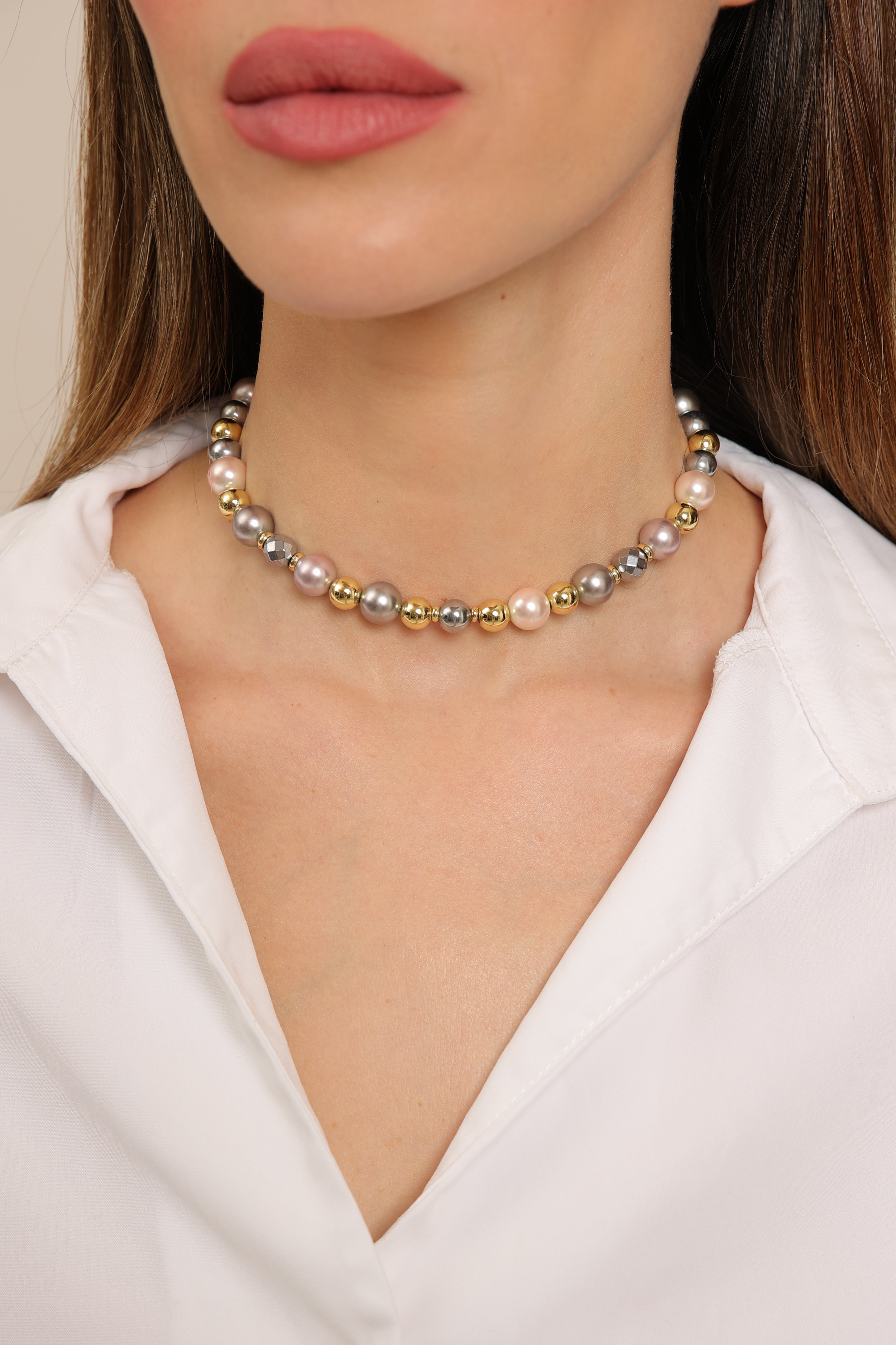 Majorica Pearl & Hematite