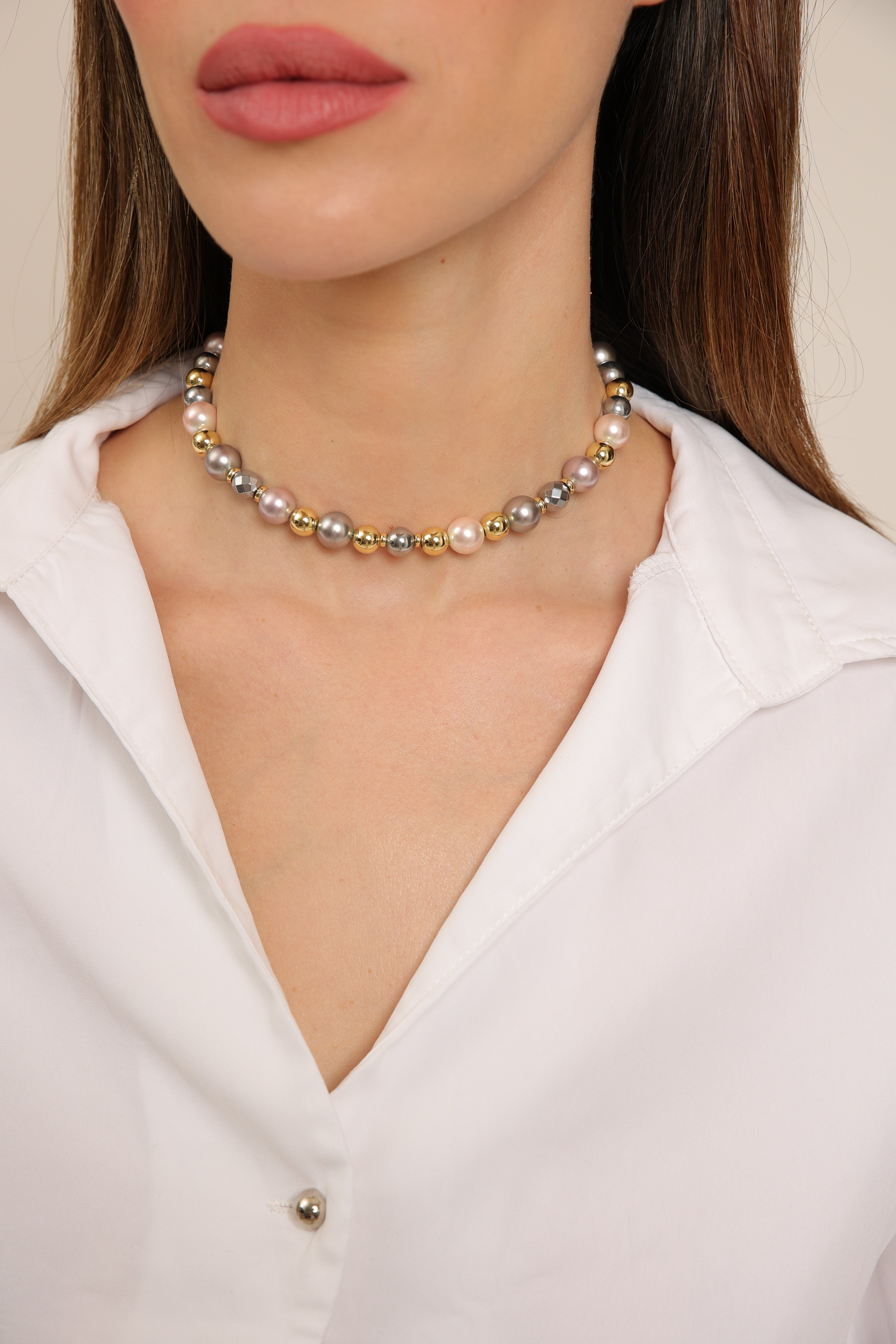 Majorica Pearl & Hematite