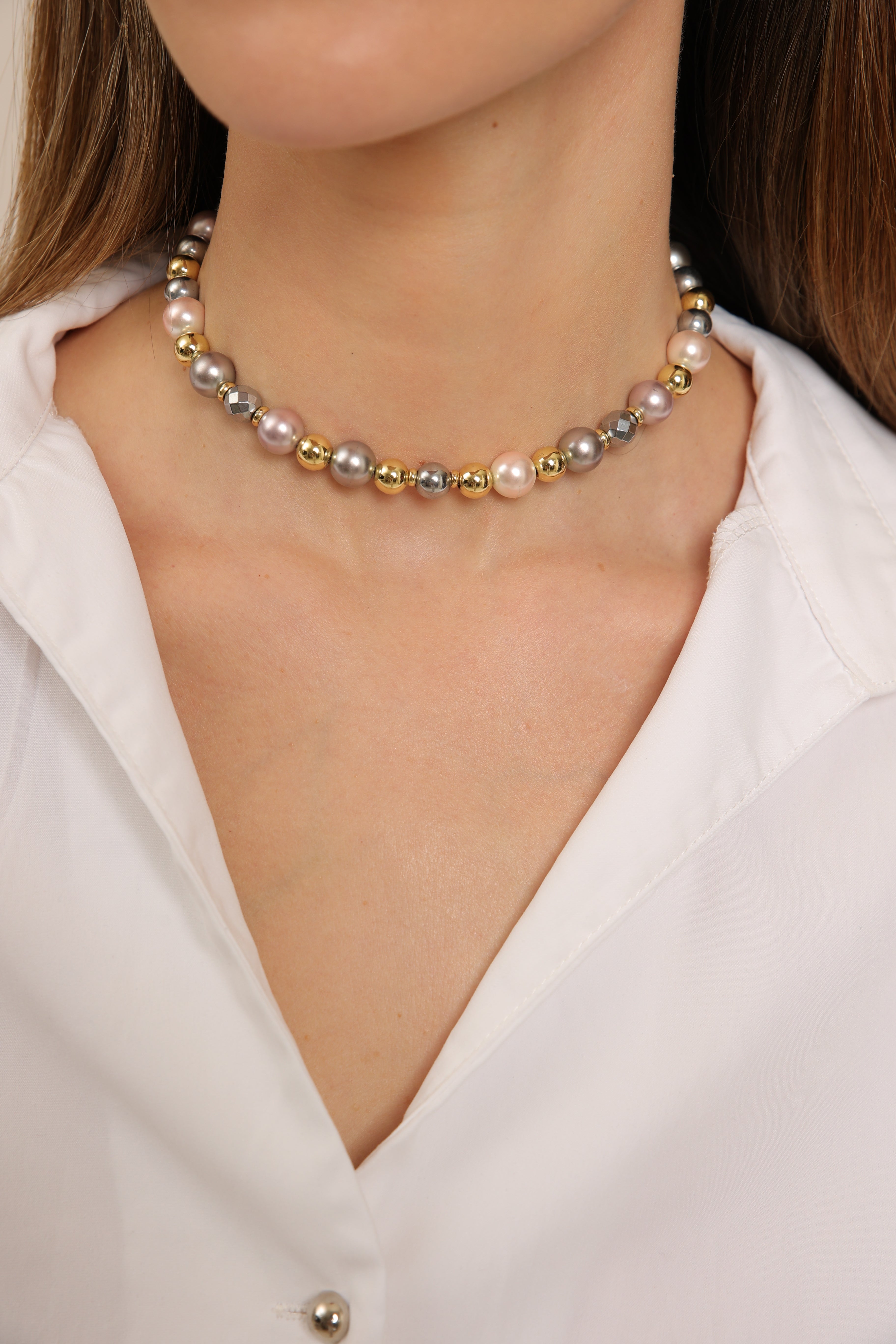 Majorica Pearl & Hematite