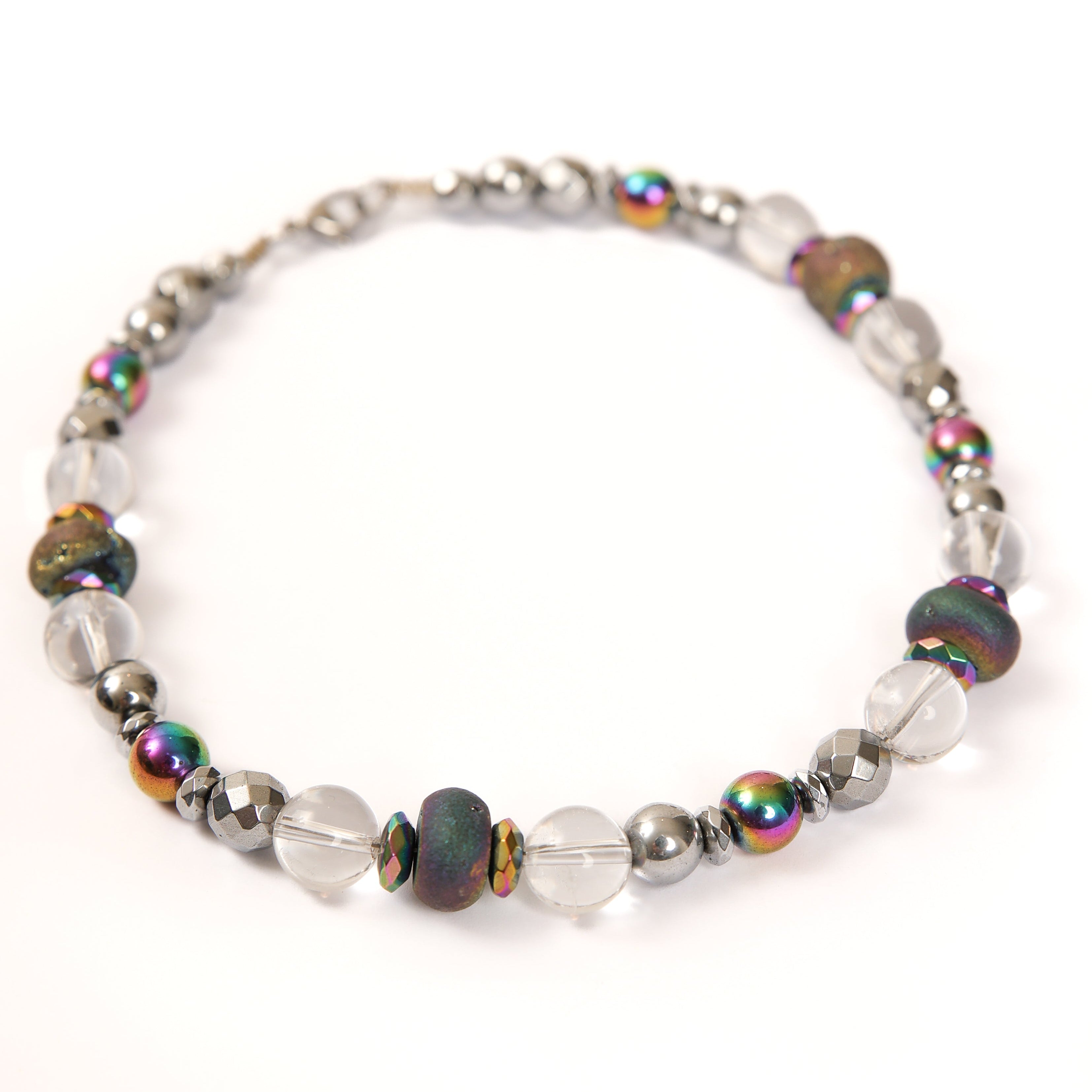 Gargantilla de ágata y cuarzo