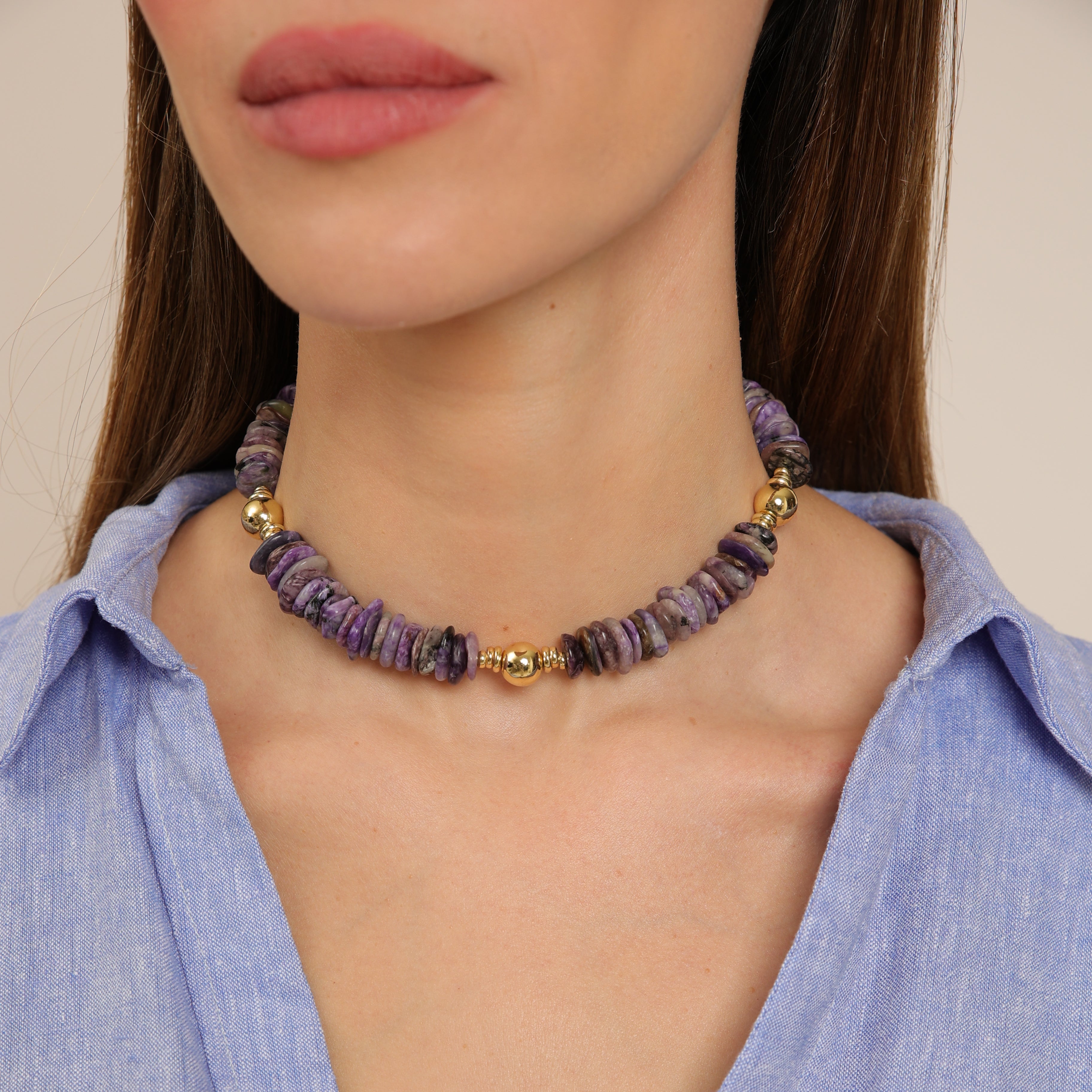 Gargantilla de lepidolita