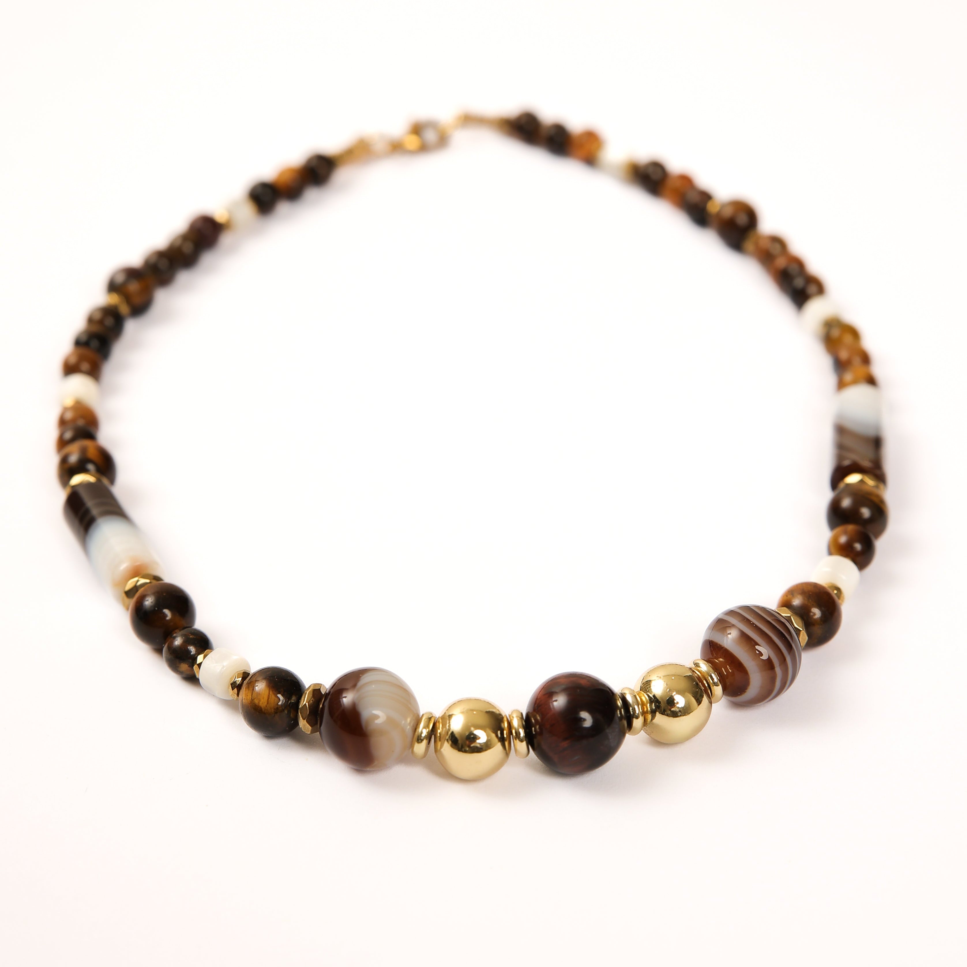 Gargantilla de ágata y ojo de tigre