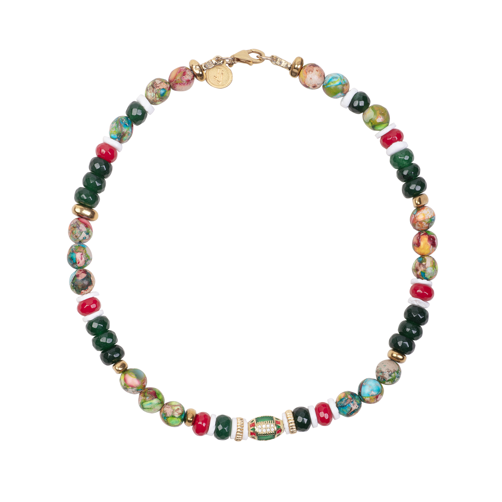 Jasper, Jade & Coral Choker