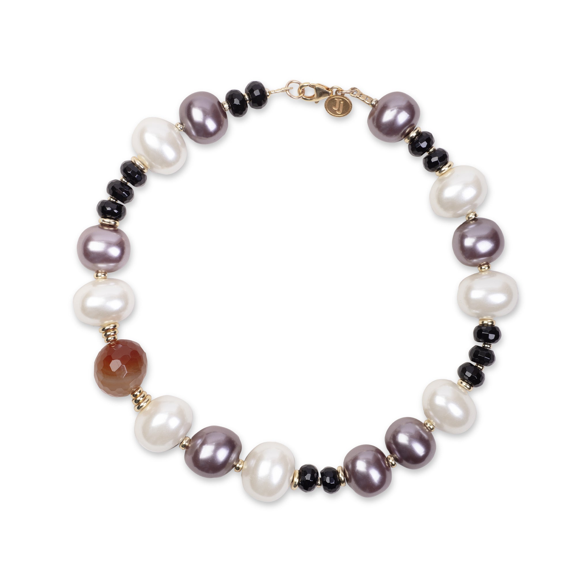 Majorica Pearl - Carnelian & Onyx