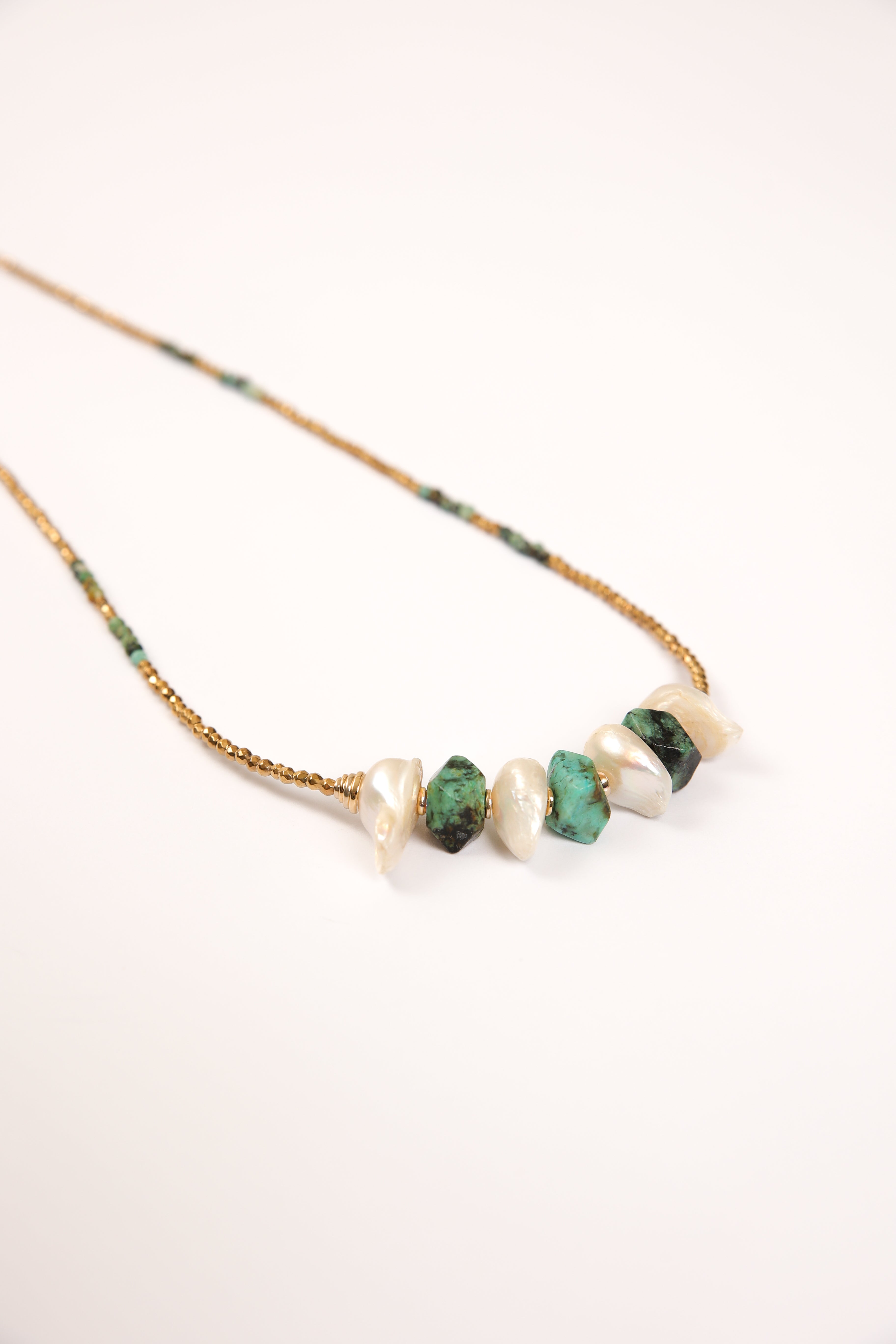 Pearl Necklace with Turquoise