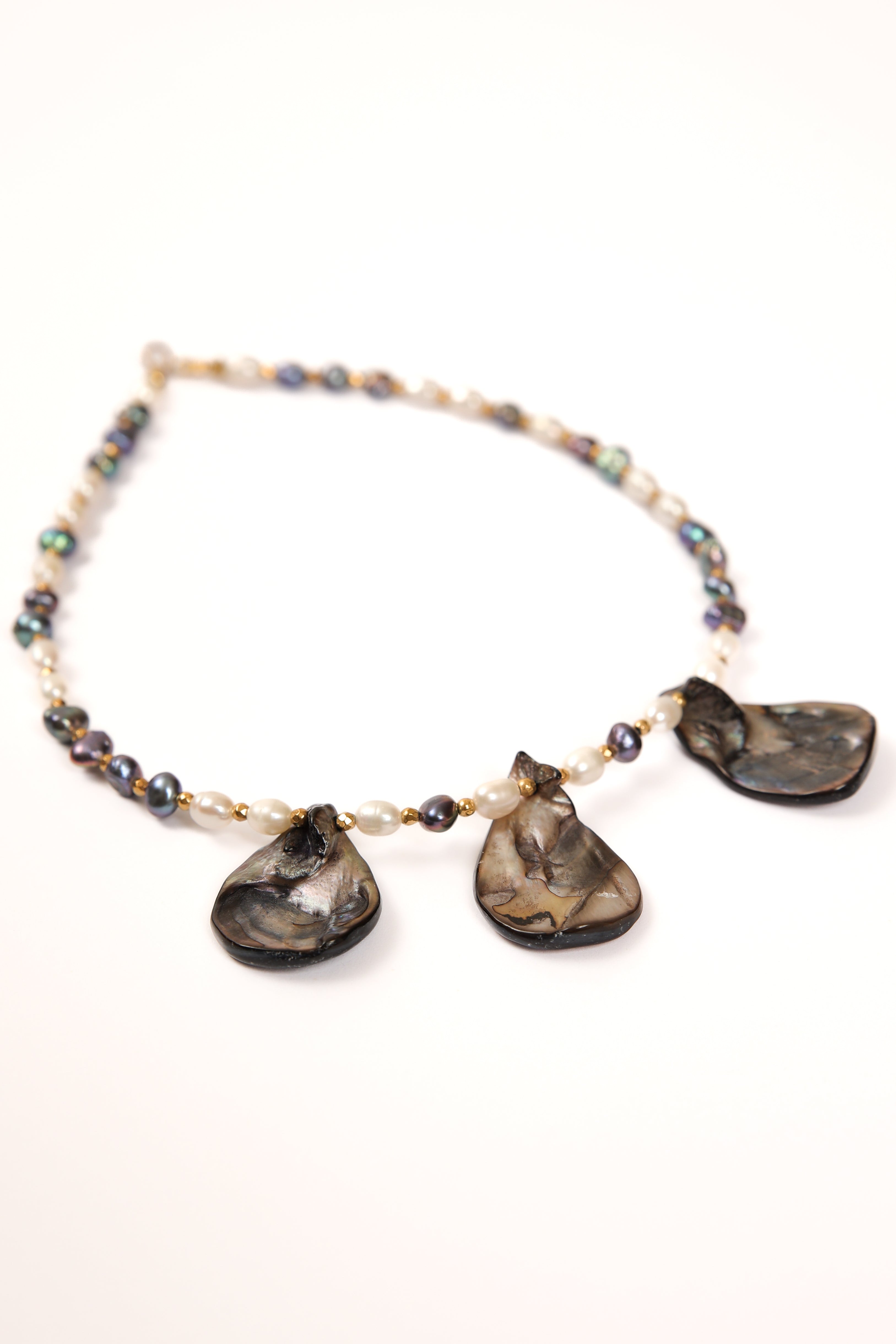 Pearl Choker - Black Abalone Shells