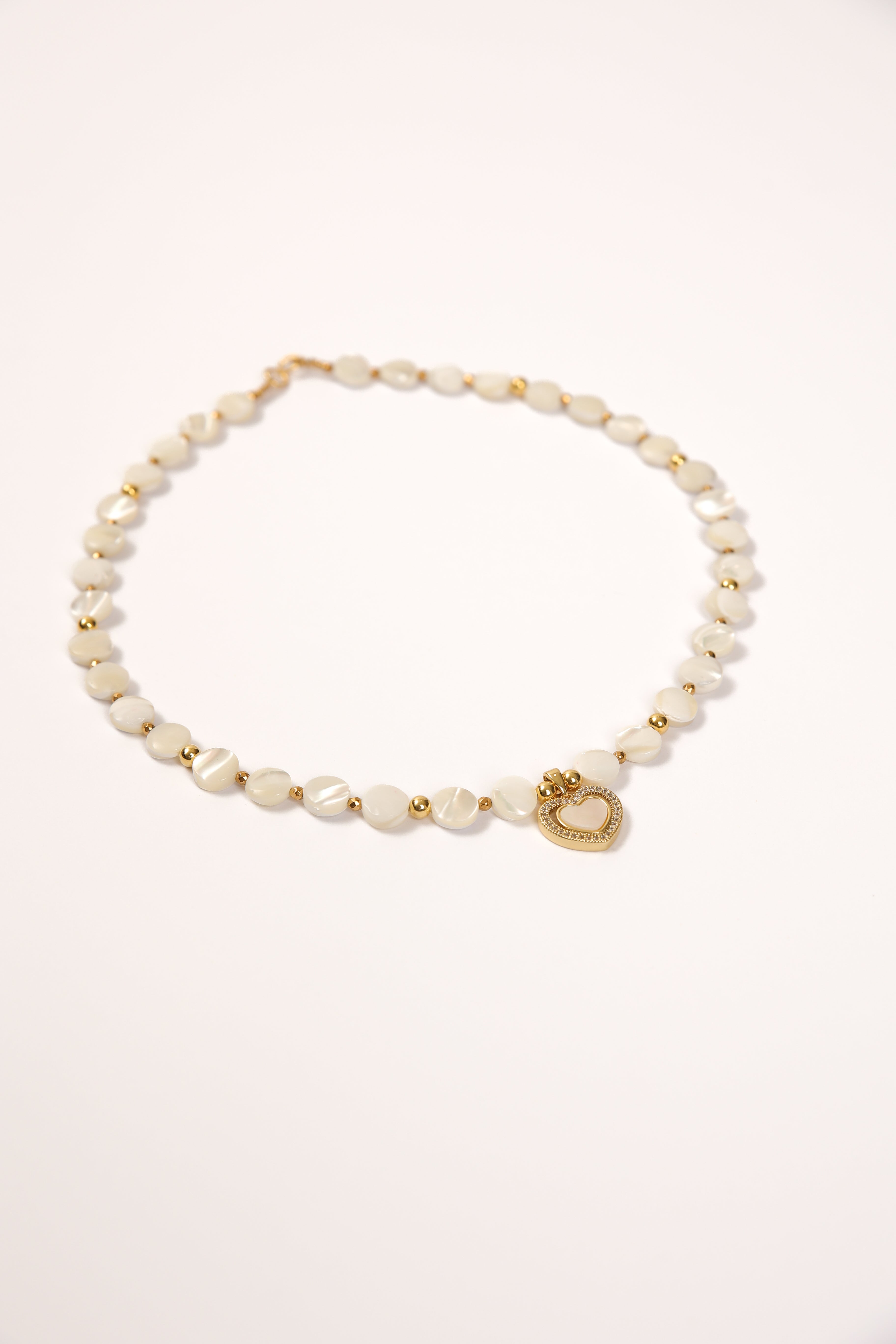 Mother of Pearl Necklace with Heart Pendant