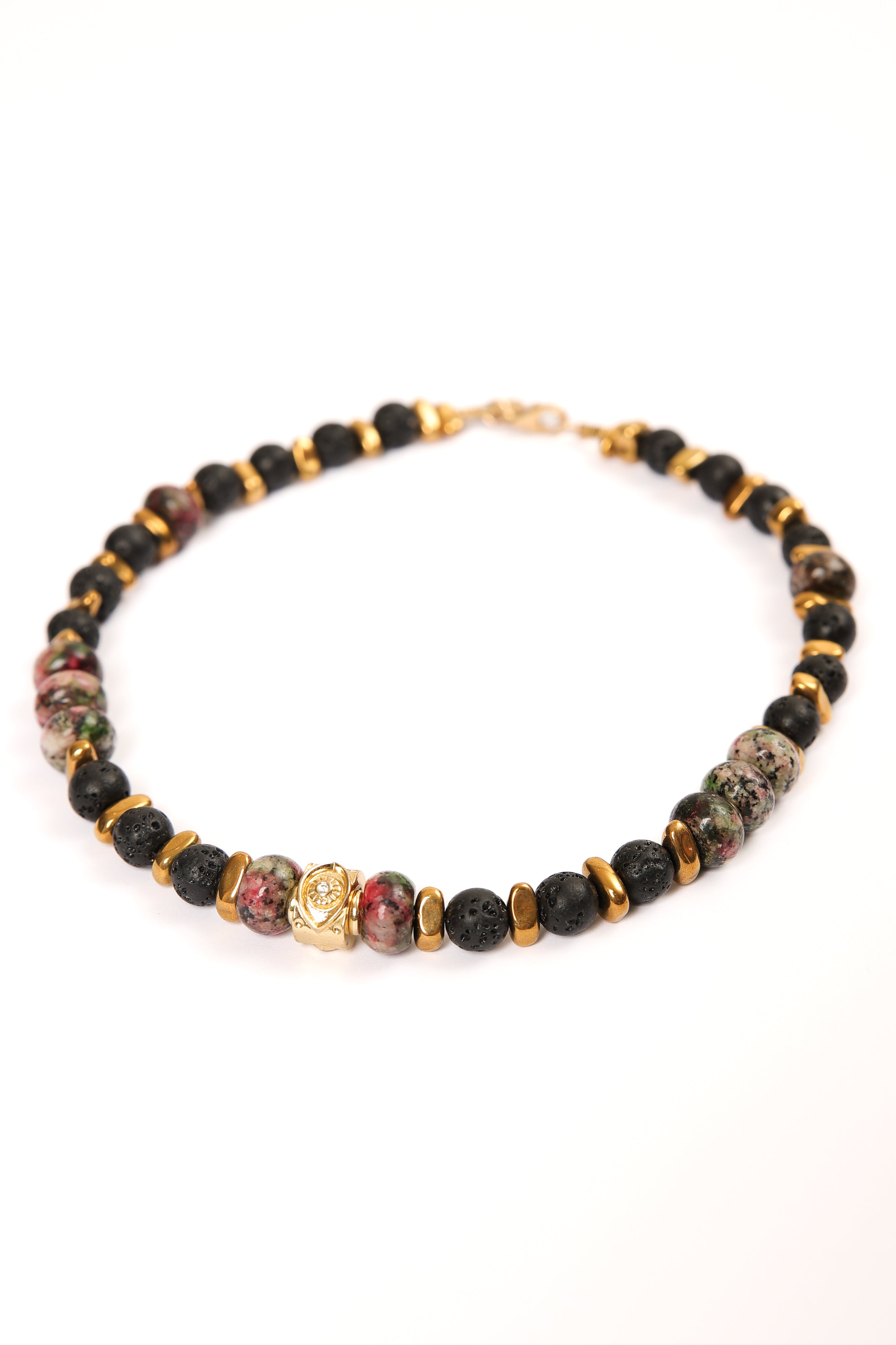 Ruby Fuchsite and Black Lava Choker